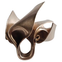 Alina Alamorean Soft Swirl Sculptural Contemporary Statement Ring Rose Bronze