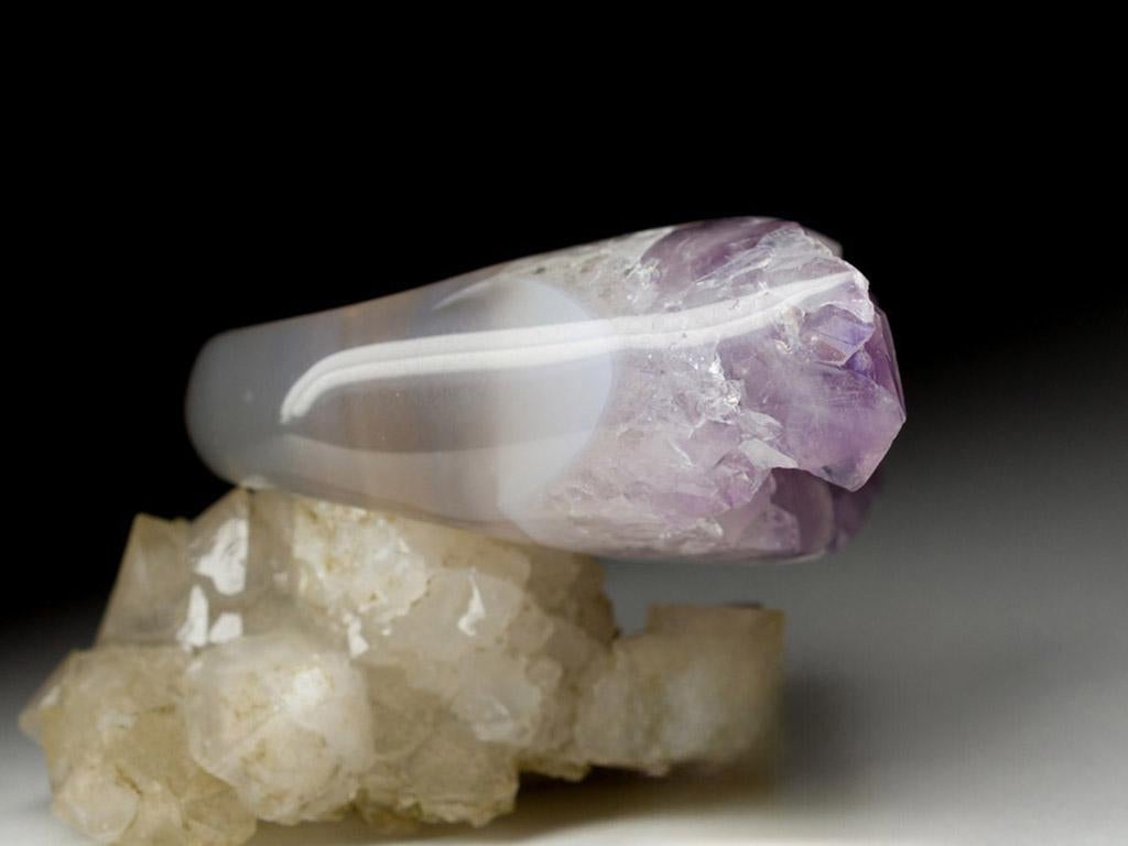 Big Solid Amethyst Ring Raw Crystals Lilac Light Purple Orchid Flower big ring For Sale 7