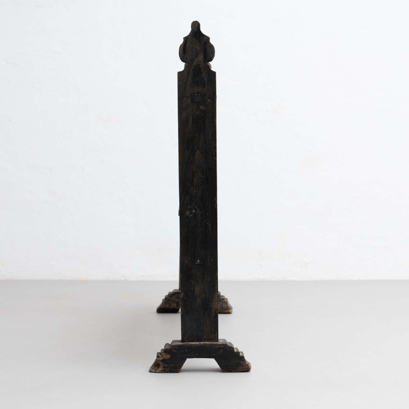 Legno Grande portacandele spagnolo 'Hachero' tradizionale in legno antico, circa 1930 in vendita