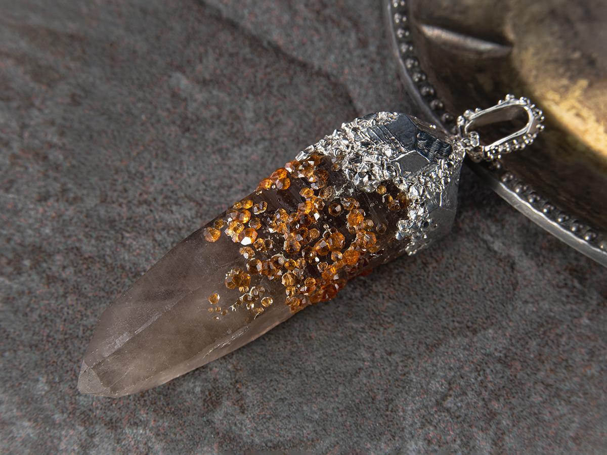 orange crystal pendant