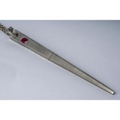 Big Spike Necklace (0.5 CT, Single Ruby Slice, DA+RUB)
