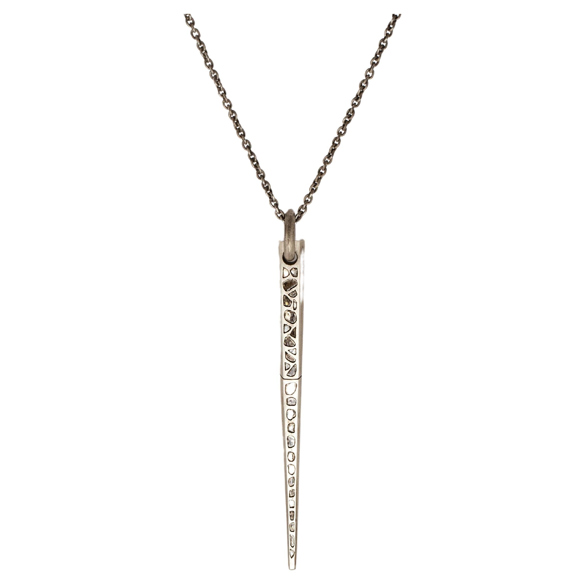 Big Spike Necklace (Mega Pavé, DA+DIA) For Sale