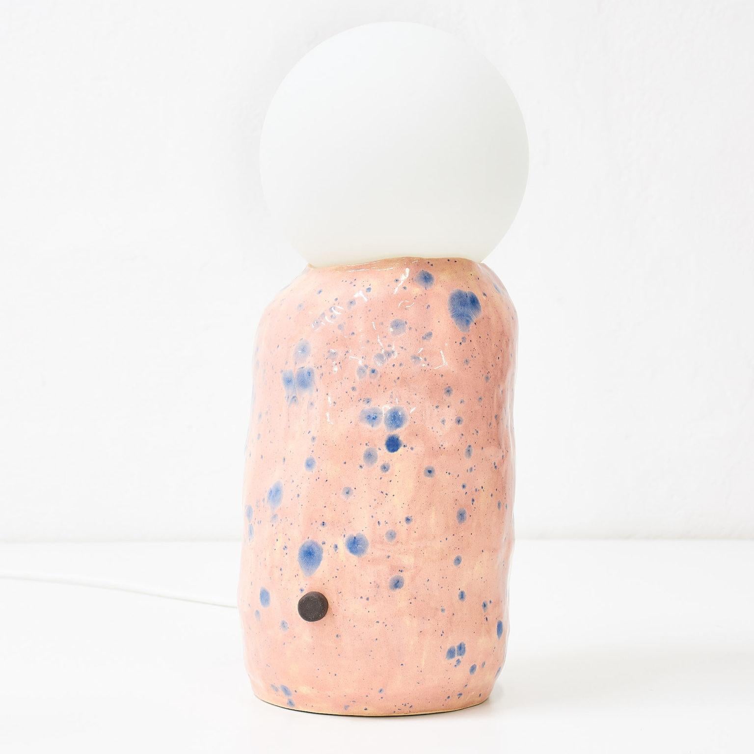 Big Spotty Lamp by Siup Studio.
Dimensions: ?20 x H 40 cm
Materials: glass and ceramics.
One of a kind.
All our lamps can be wired according to each country. Please contact us.

Hand made, ceramic lamp with on/off switch, 40W tungsten dimmable