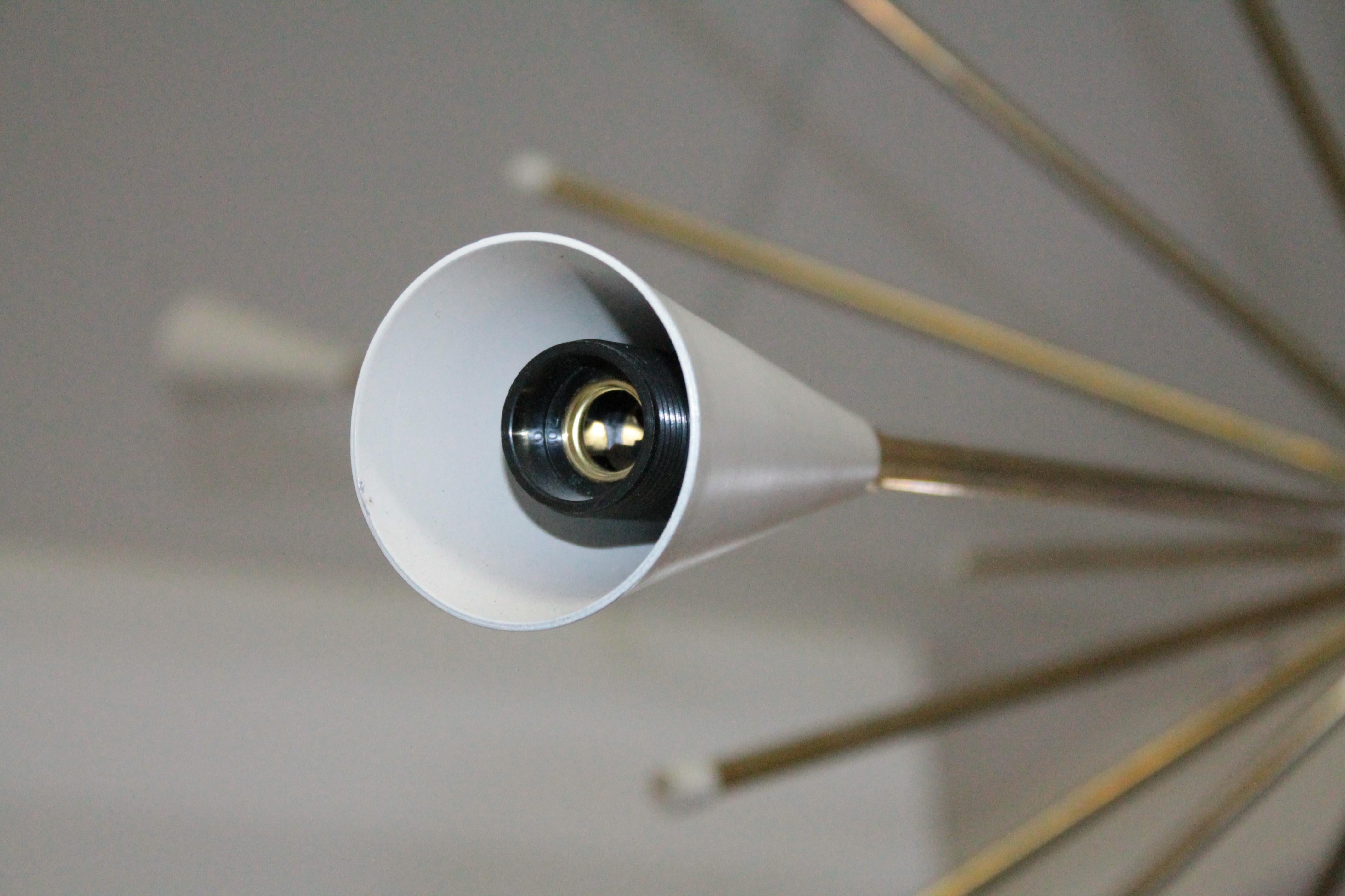 Big Sputnik Chandelier 1960s Brass 12 lights 1