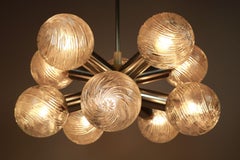 Big Sputnik Chandelier with 10 glass balls, 1970s, GDR