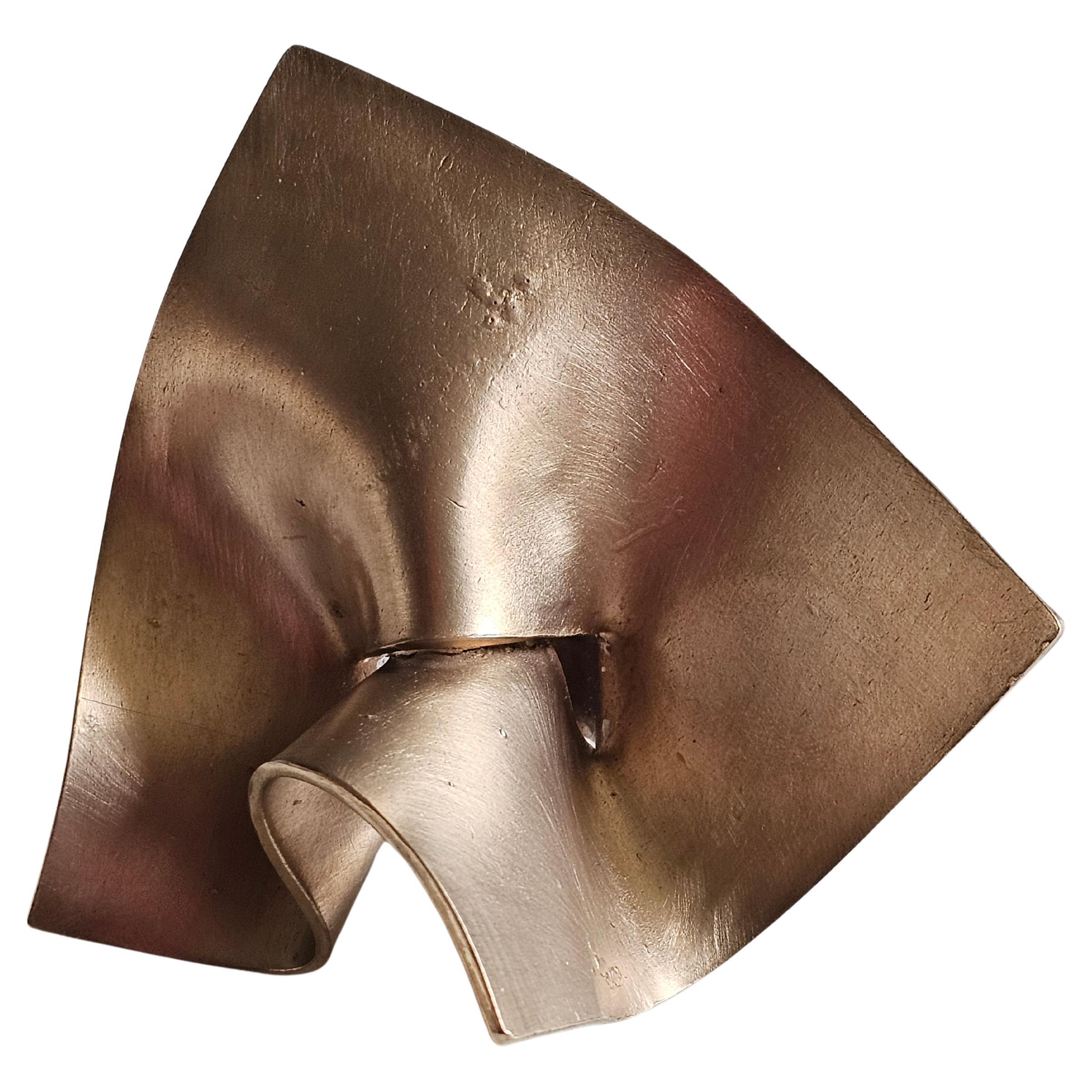 Alina Alamorean Square Waterlily Sculptural Contemporary Statement Ring Bronze For Sale