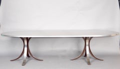 Großer Tecno-Esstisch aus rostfreiem Stahl