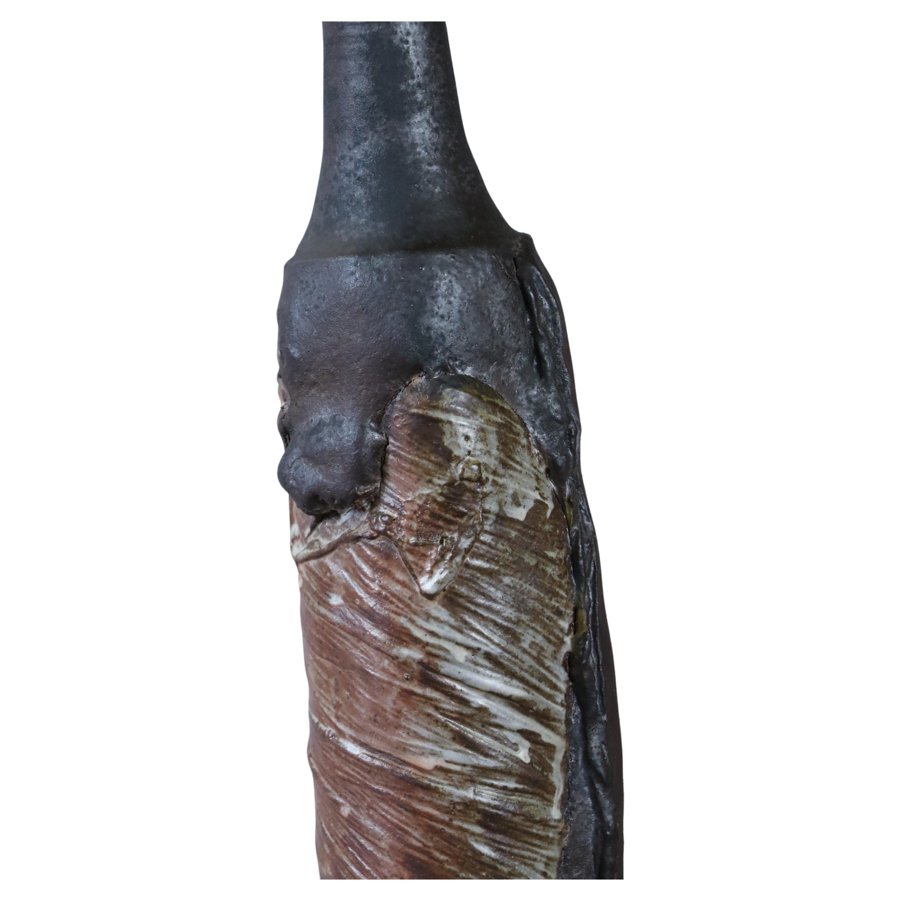 Contemporary Large stoneware bottle by Alain Gaudebert, Puisaye - Era Joulia Debril Deblander