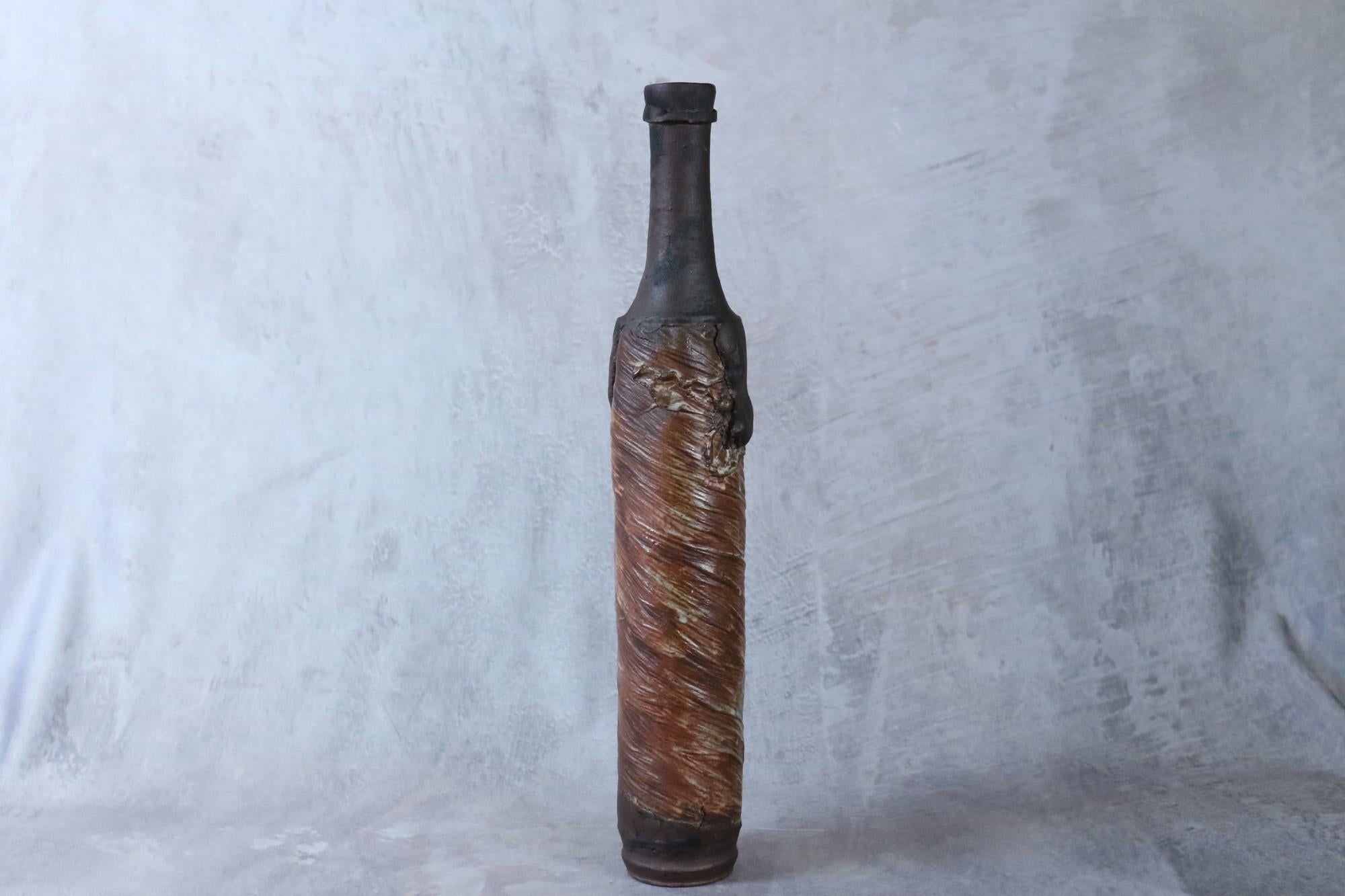 Large stoneware bottle by Alain Gaudebert, Puisaye - Era Joulia Debril Deblander 1