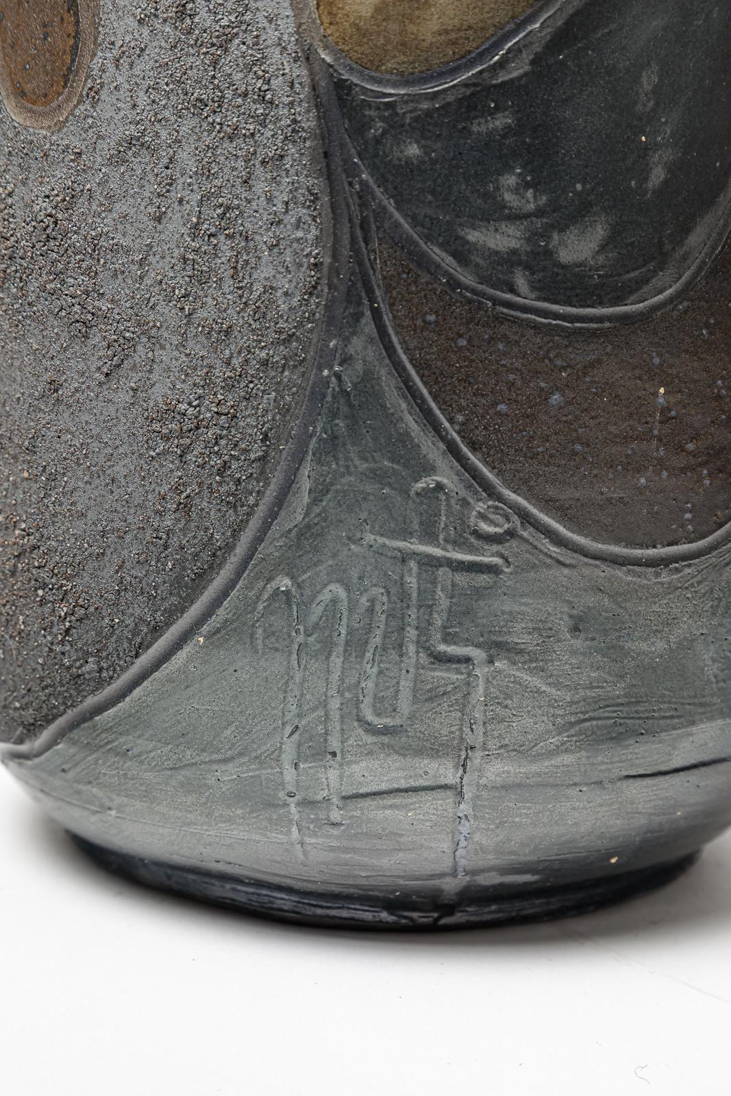 Late 20th Century Big stoneware vase by Georges Martin, circa 1970-1980. For Sale