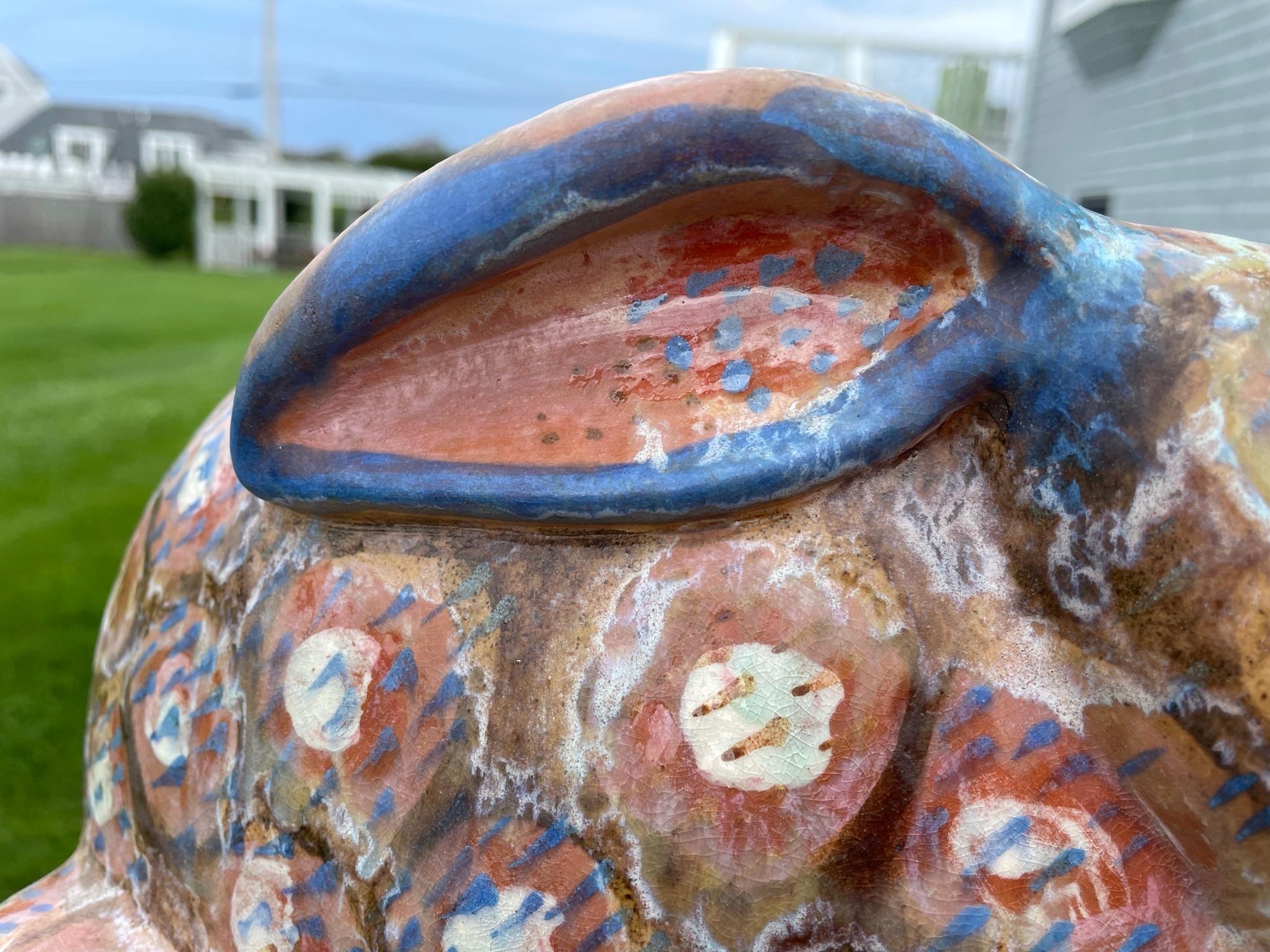 Smaltato Scultura dell'anno del coniglio a macchie grandi - opera d'arte dipinta a mano Eva Fritz-Lindner in vendita