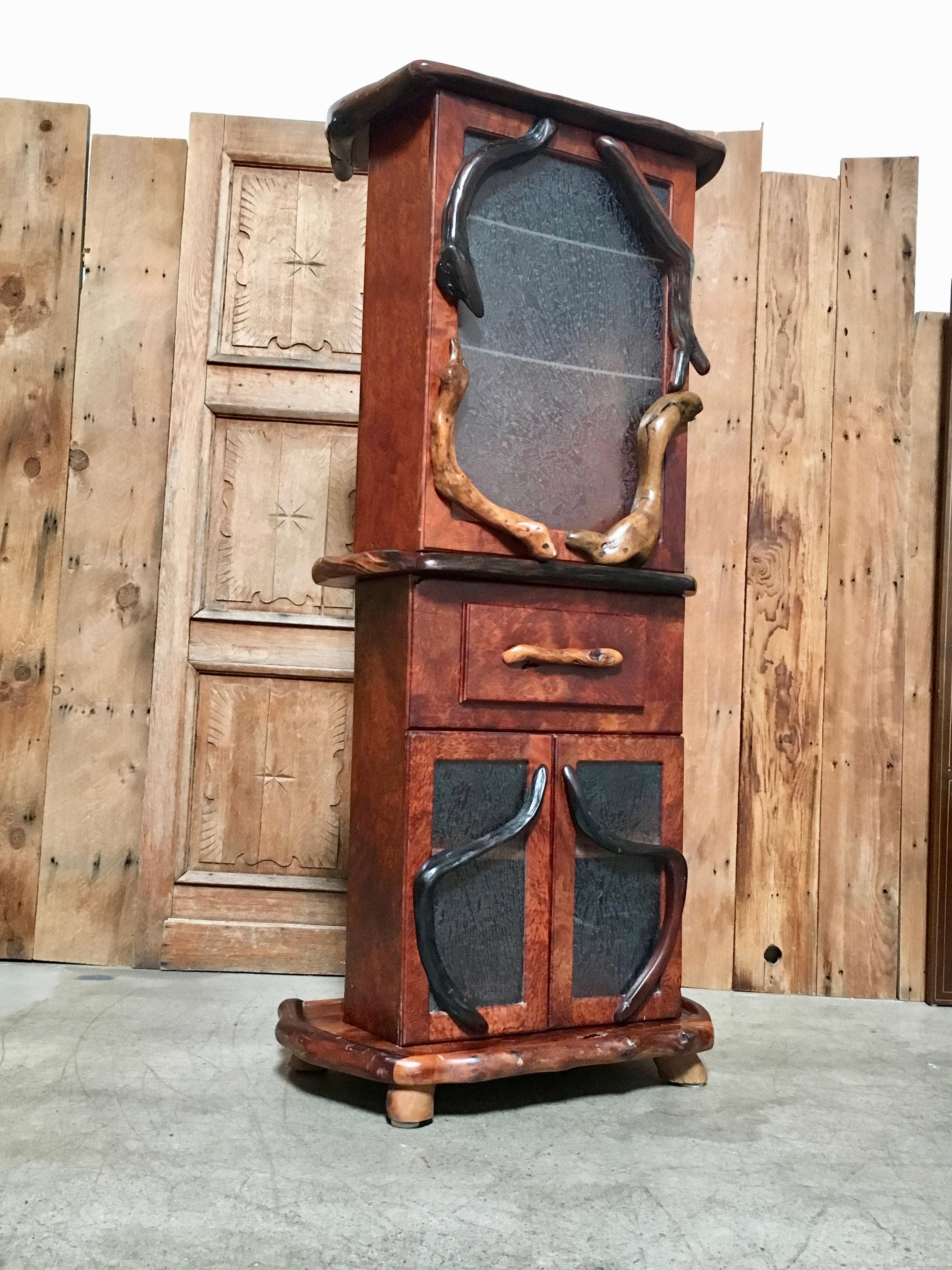 Organic Modern Big Sur Burled Redwood Cabinet