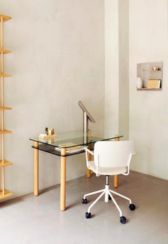 Big Sur Desk by Fogia, Clear & Anthracite Glass , Wenge Legs