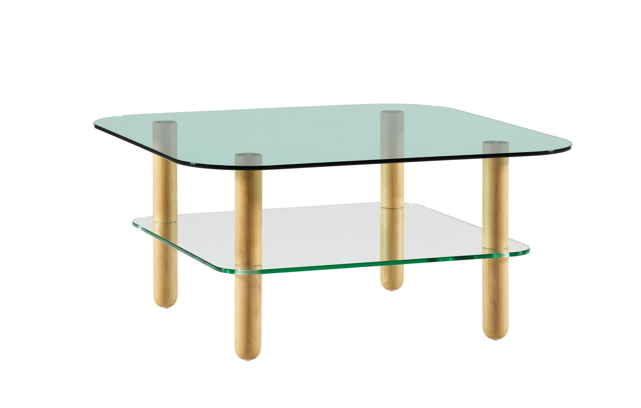 Big Sur Sofa Table High by Fogia, Anthracite Glass , Black Legs In New Condition For Sale In Paris, FR