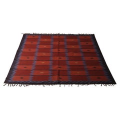 Grand tapis suédois à tissage plat Garden par Berit Woelfer, années 1960