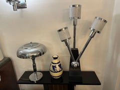 Big Table Lamp, 1950, Italian, Material: wood and chrome