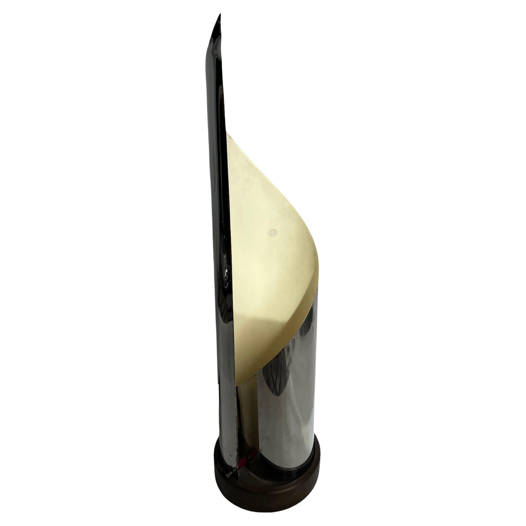 Big Table Lamp, 1970, Material: Chrome, France Attributed to Bended Brushed For Sale