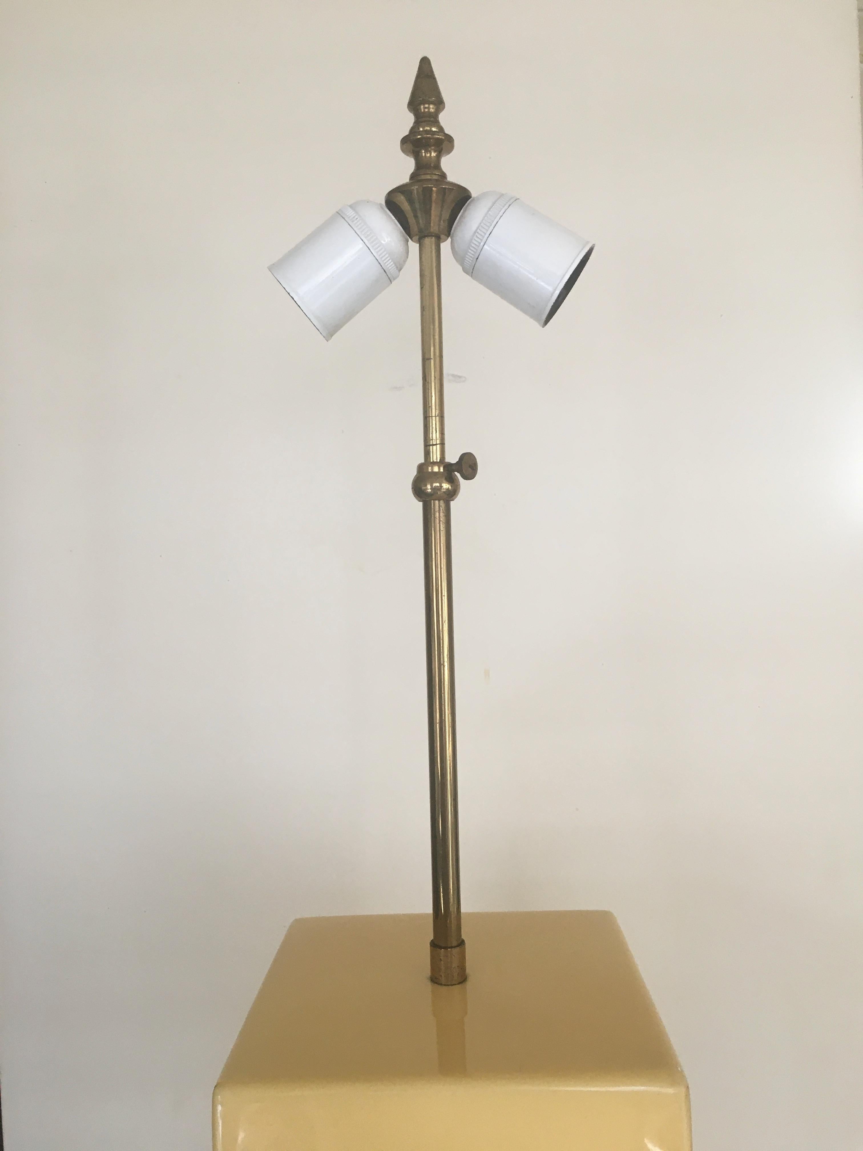 Mid-Century Modern Big Table Lamp Covered with Parchment and Brass Details by Aldo Tura, Italy 1975 For Sale