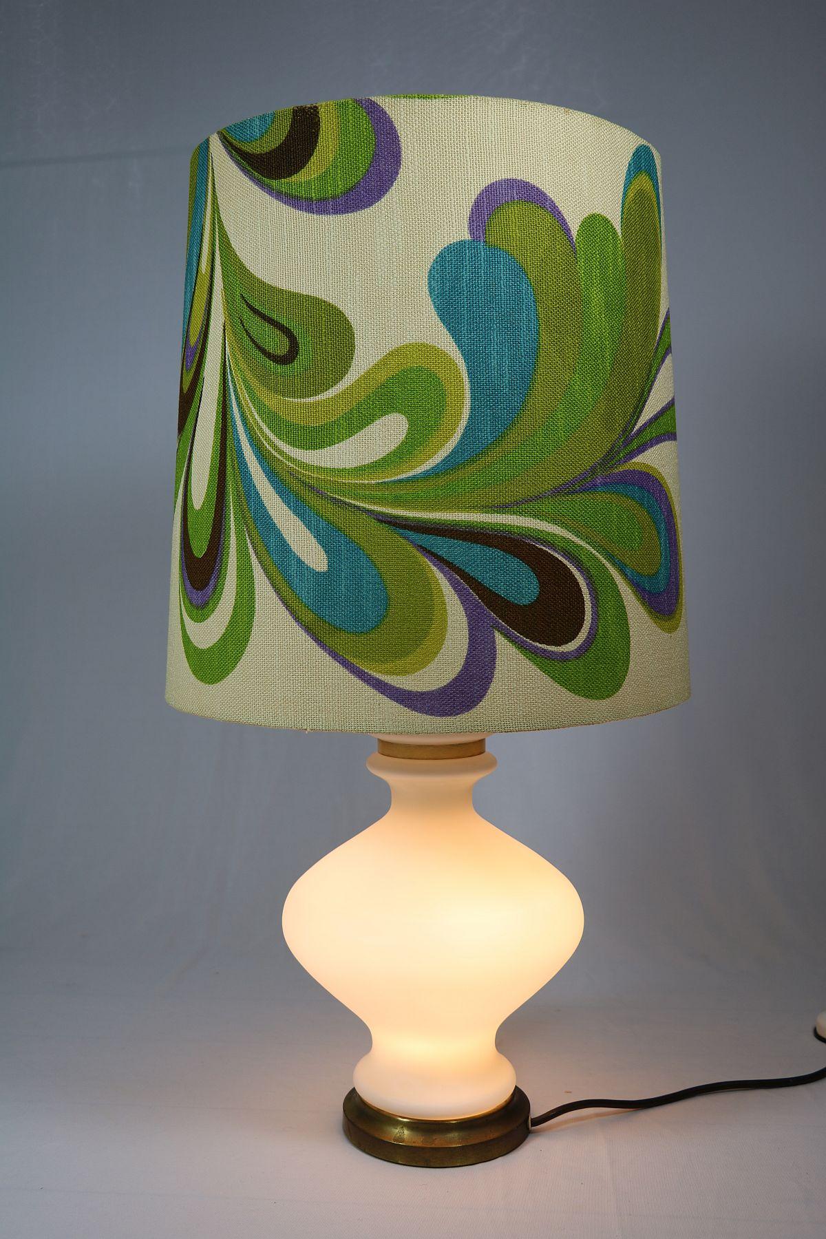Big Table Lamp, Pop Art, Illuminated Base, Original Midcentury, 1960s 1970s 1