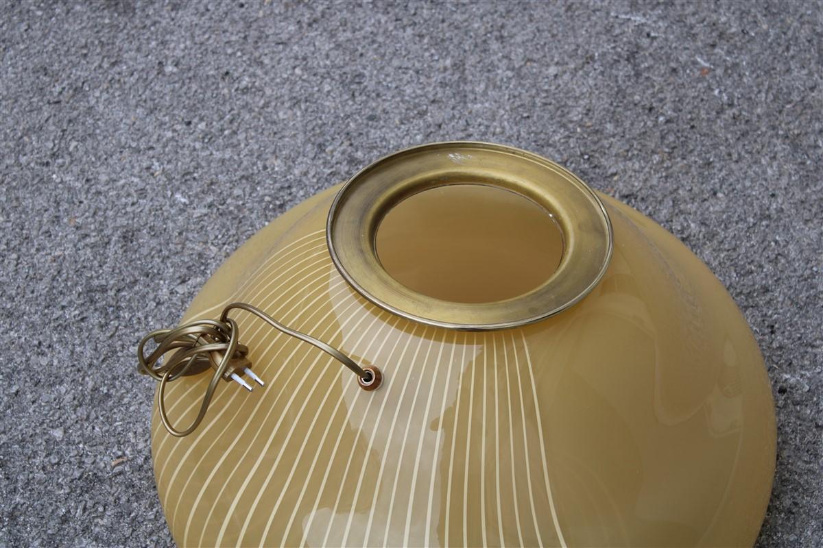 Big Table Lamp Squashed Venini Style 1970 Piece Italian Design Yellow Rare For Sale 8