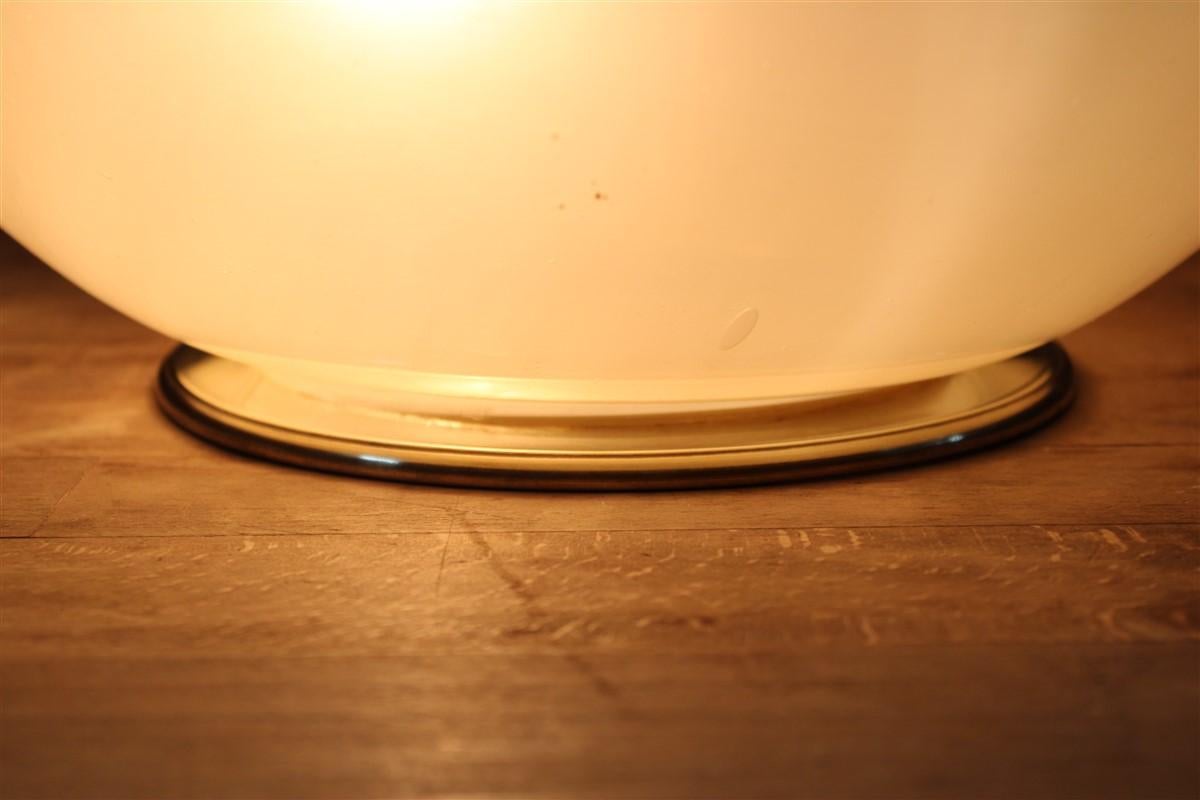 Mid-Century Modern Big Table Lamp Squashed Venini Style 1970 Piece Italian Design Yellow Rare For Sale