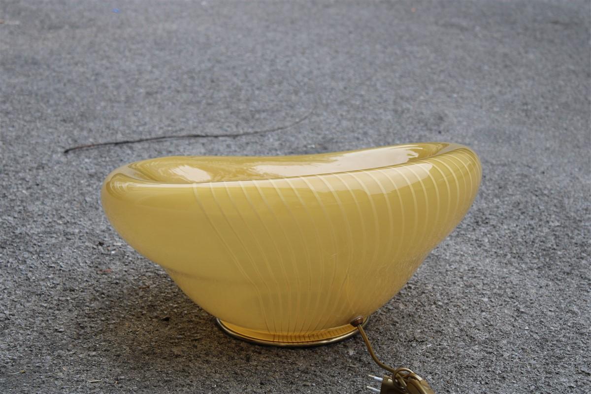 Big Table Lamp Squashed Venini Style 1970 Piece Italian Design Yellow Rare For Sale 3