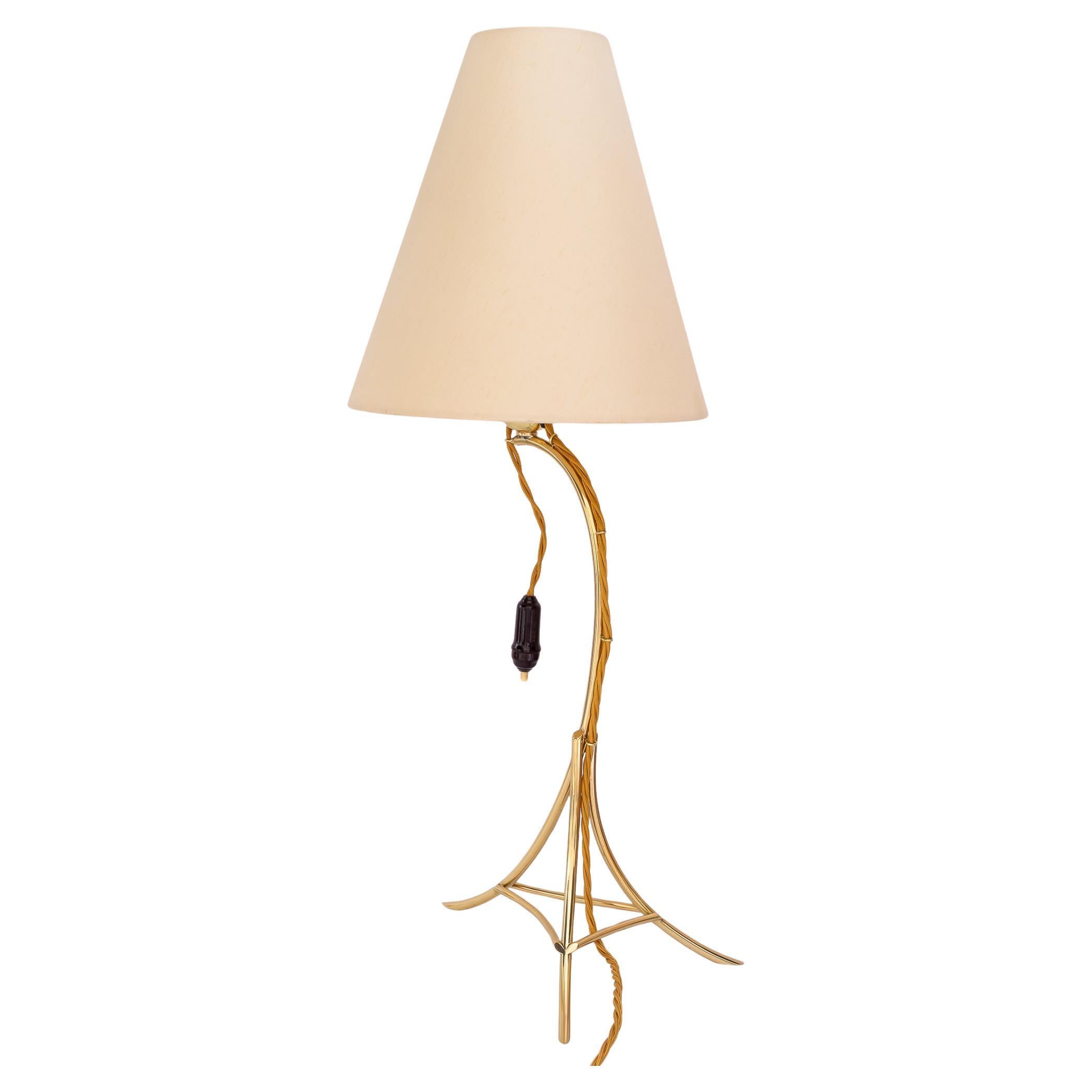 Lampada da tavolo grande con paralume in tessuto di Rupert Nikoll vienna, anni '50 circa in vendita