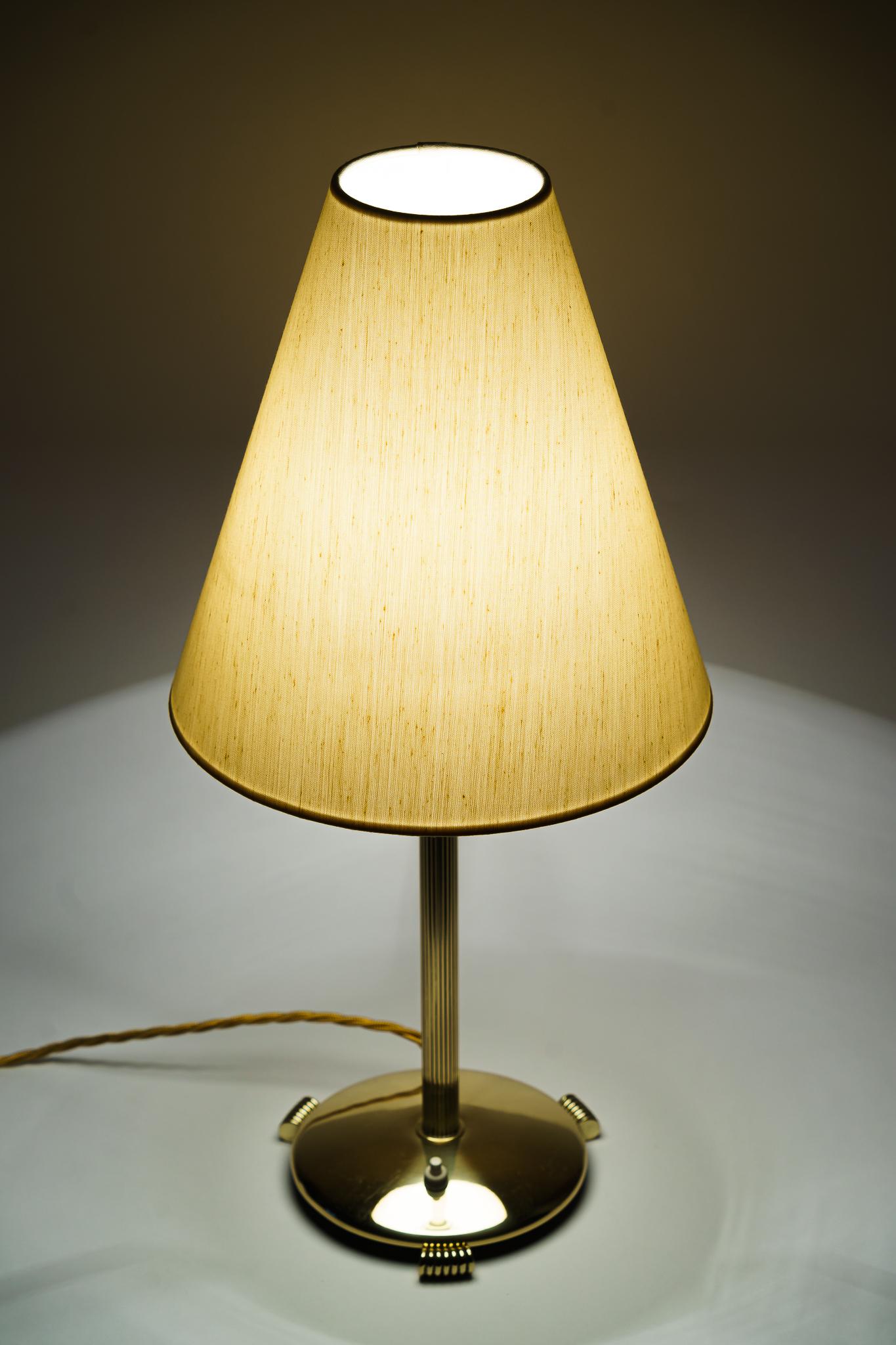 Big Table Lamp with Fabric Shade Vienna Around 1950s For Sale 2