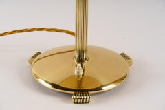Big Table Lamp with Fabric Shade Vienna Around 1950s