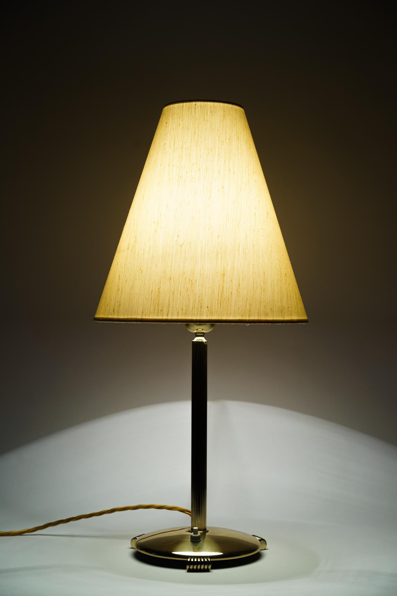 Big Table Lamp with Fabric Shade Vienna Around 1950s For Sale 1