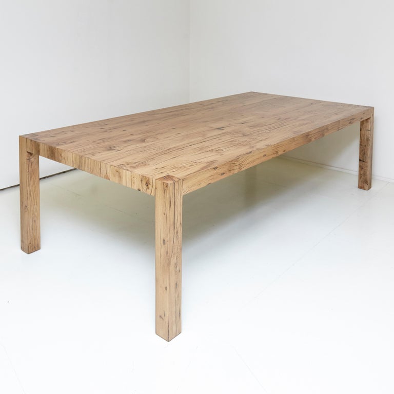 Mid Century Modern Recovered Oak Big Table For Sale at 1stDibs