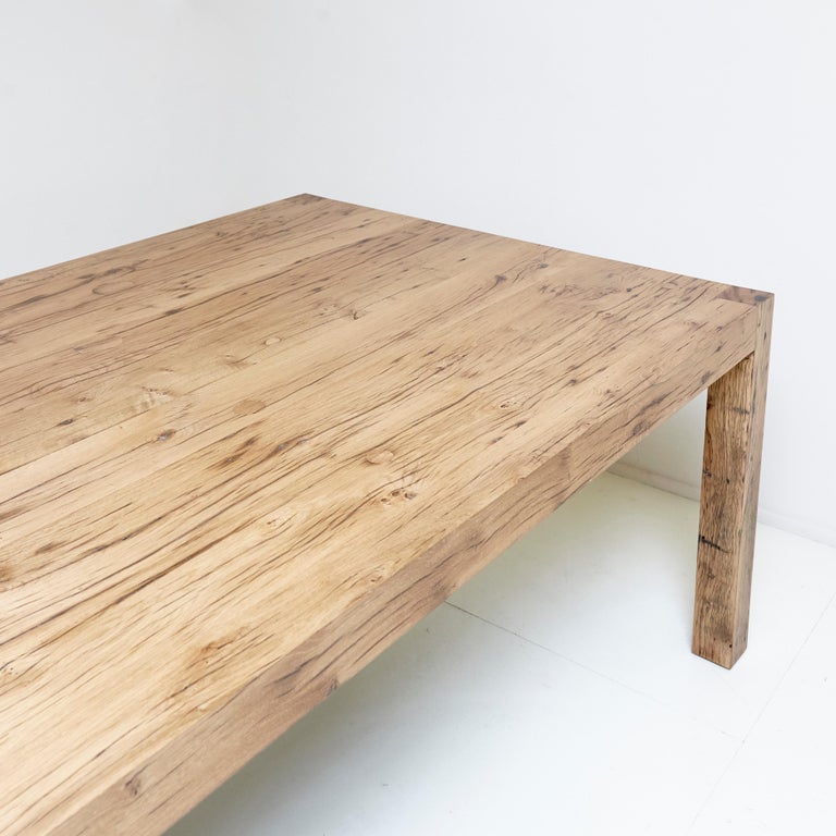 Mid Century Modern Recovered Oak Big Table For Sale at 1stDibs