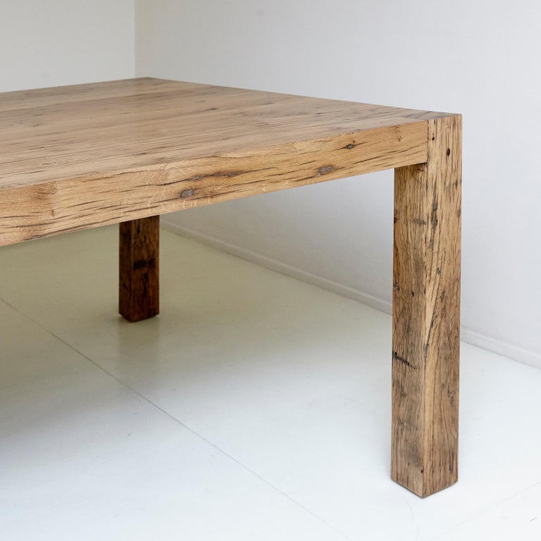Mid Century Modern Recovered Oak Big Table For Sale at 1stDibs