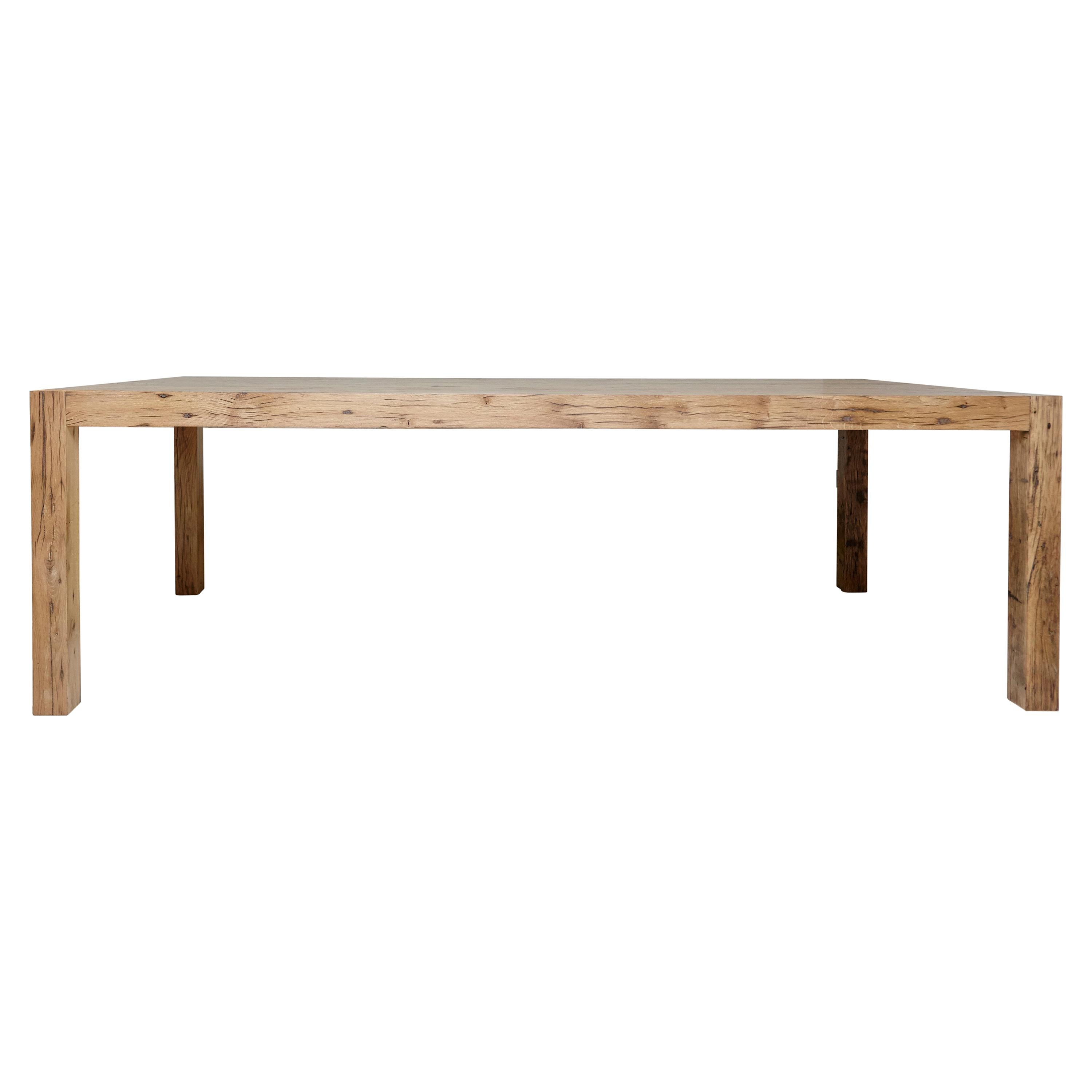 Mid Century Modern Recovered Oak Big Table For Sale at 1stDibs