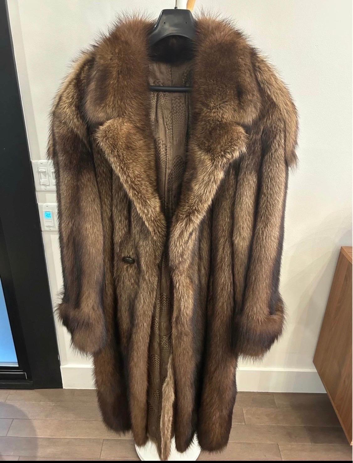 Big Tall Chaqueta de abrigo de piel de marta Fisher para hombre talla 50/L en Excelente estado para la venta en Montreal, Quebec