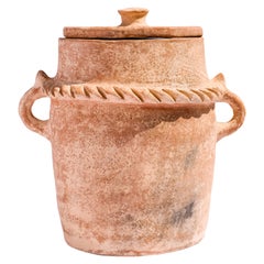 Großes traditionelles Terrakotta-Gefäß aus Ton, handgefertigt von Potter Houda