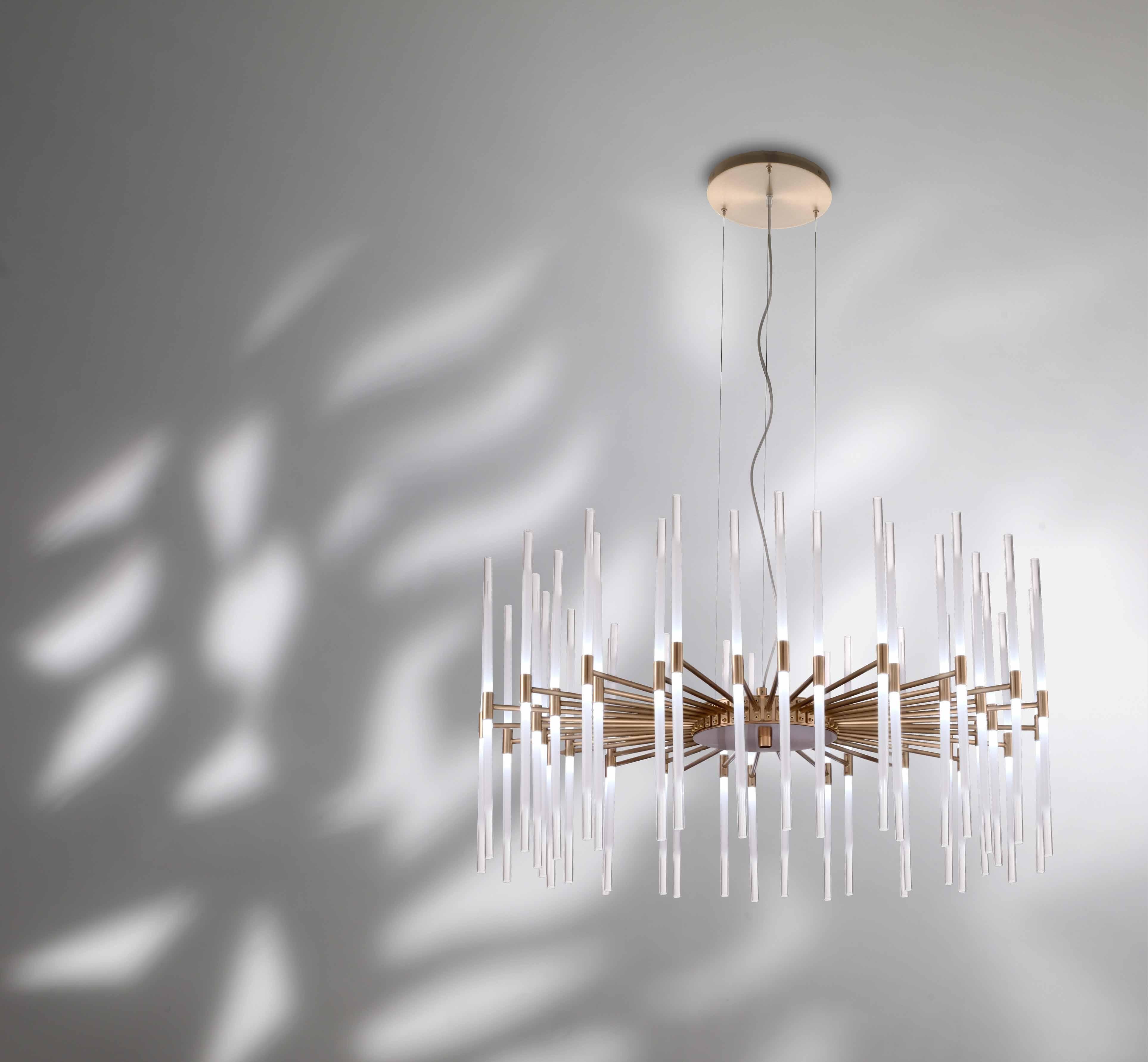 Big The Line Ceiling Lamp, 21503, by Stillux Illuminazione
Dimensions: D 106 x H 55 cm.
Materials: Steel, iron, satin brass, glass.

Available in nickel, chrome, satin nickel, black nickel, copper plated, shadow gold, gold plated, satin brass, or