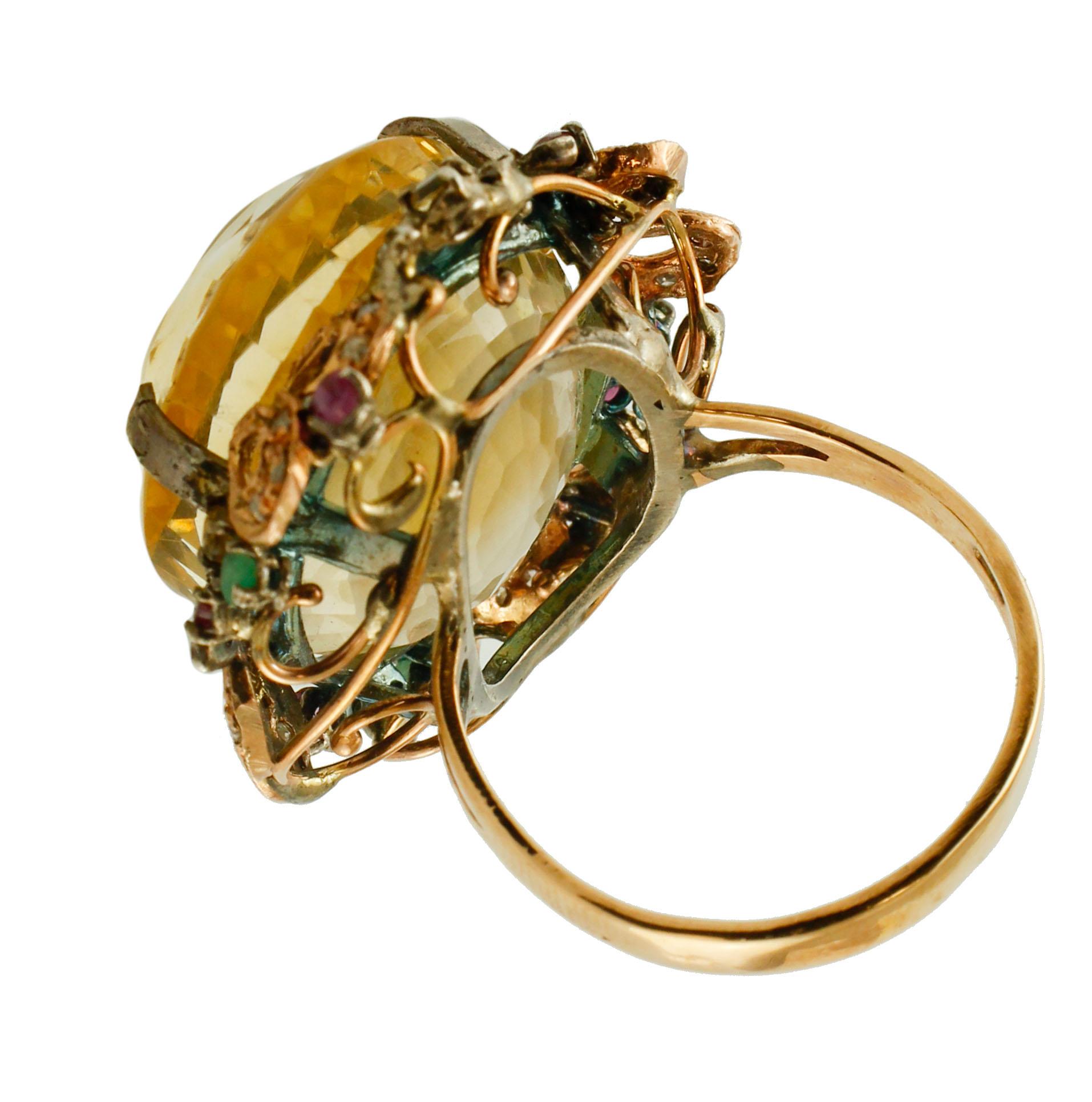 SHIPPING POLICY:
No additional costs will be added to this order.
Shipping costs will be totally covered by the seller (customs duties included).


Beautiful retro ring mounted with a big yellow topaz in the centre, surrounded by a flowery frame in