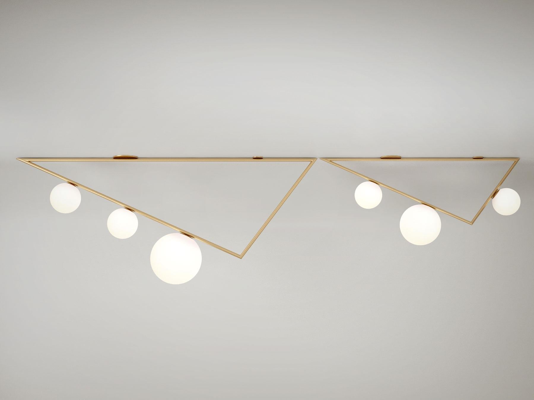 German Big Triangle Ceiling Light II by Atelier Areti For Sale