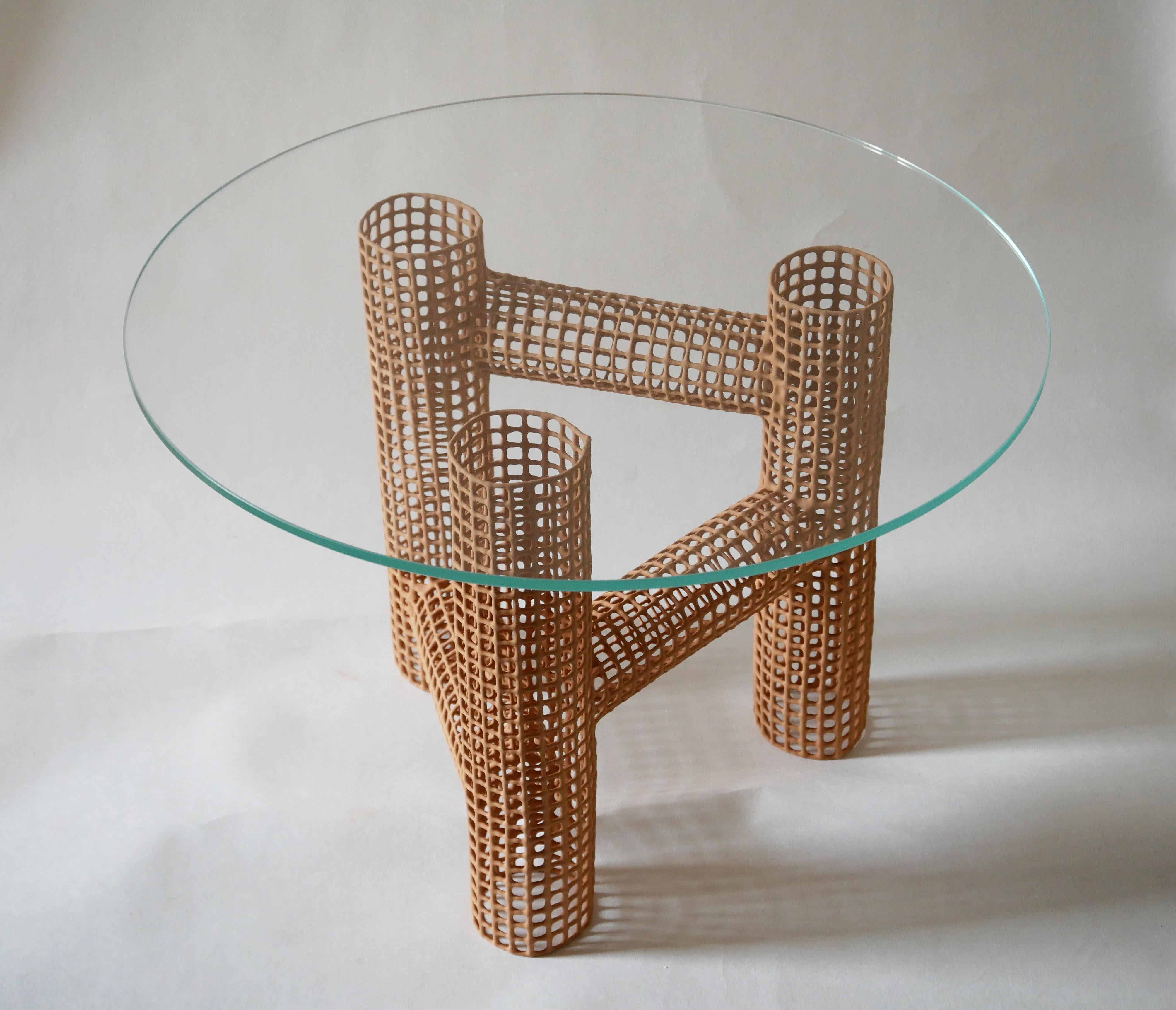 Post-Modern Big Tripod Coffee Table by Dzovag Kotchian For Sale