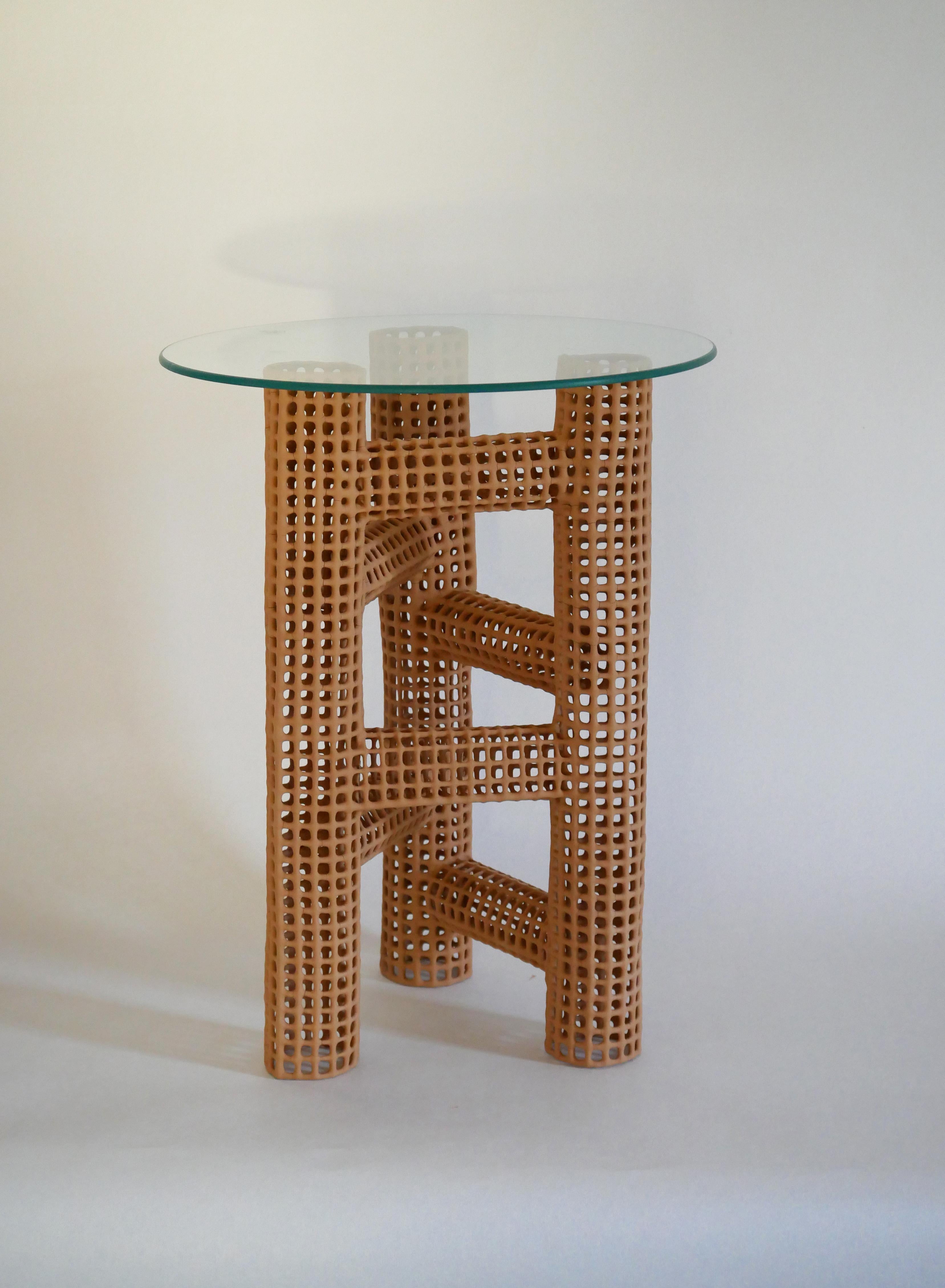 Metal Big Tripod Coffee Table by Dzovag Kotchian For Sale
