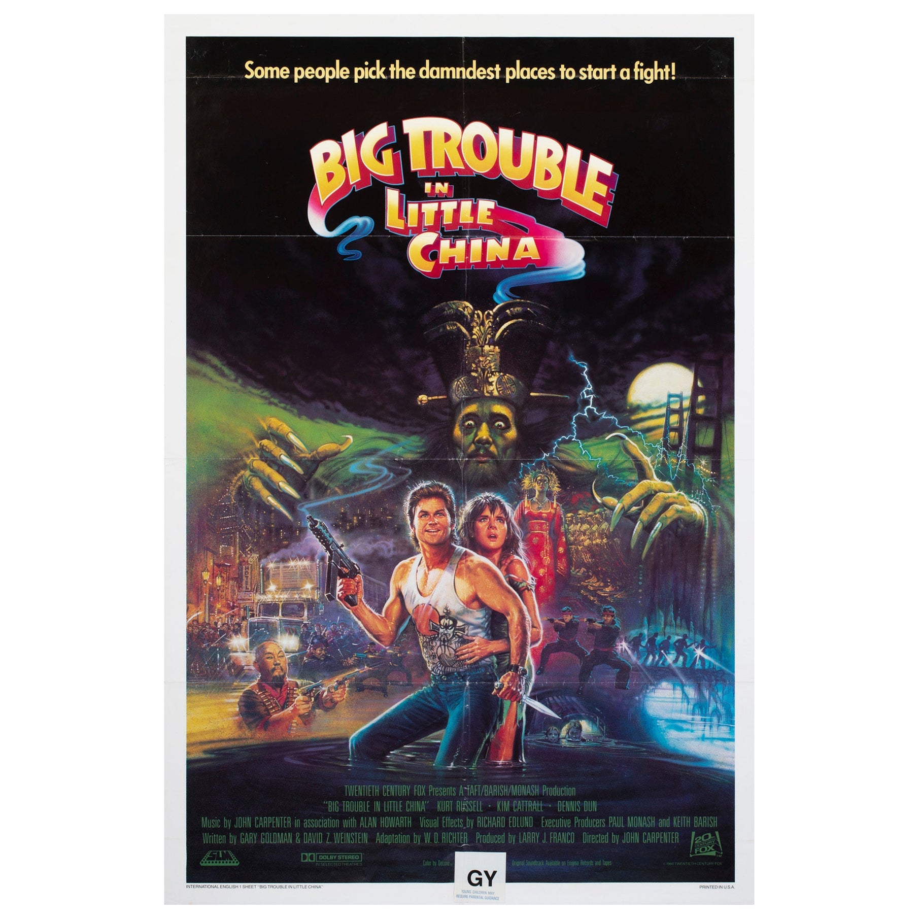 Big Trouble in Little China 1986 US International 1 Sheet Film Poster, Bysouth en venta