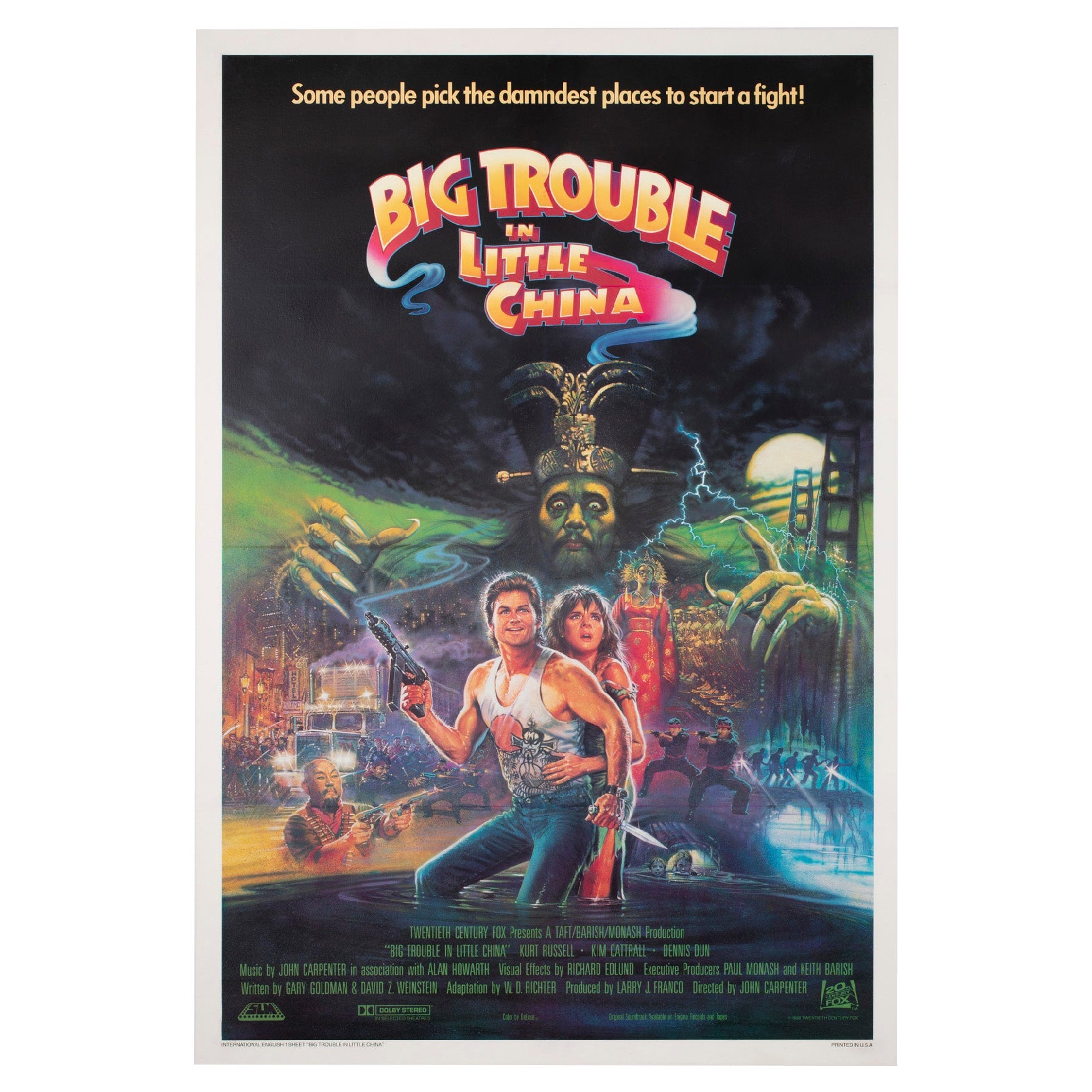 Big Trouble in Little China 1986 US International 1 Sheet Film Poster, Bysouth en vente