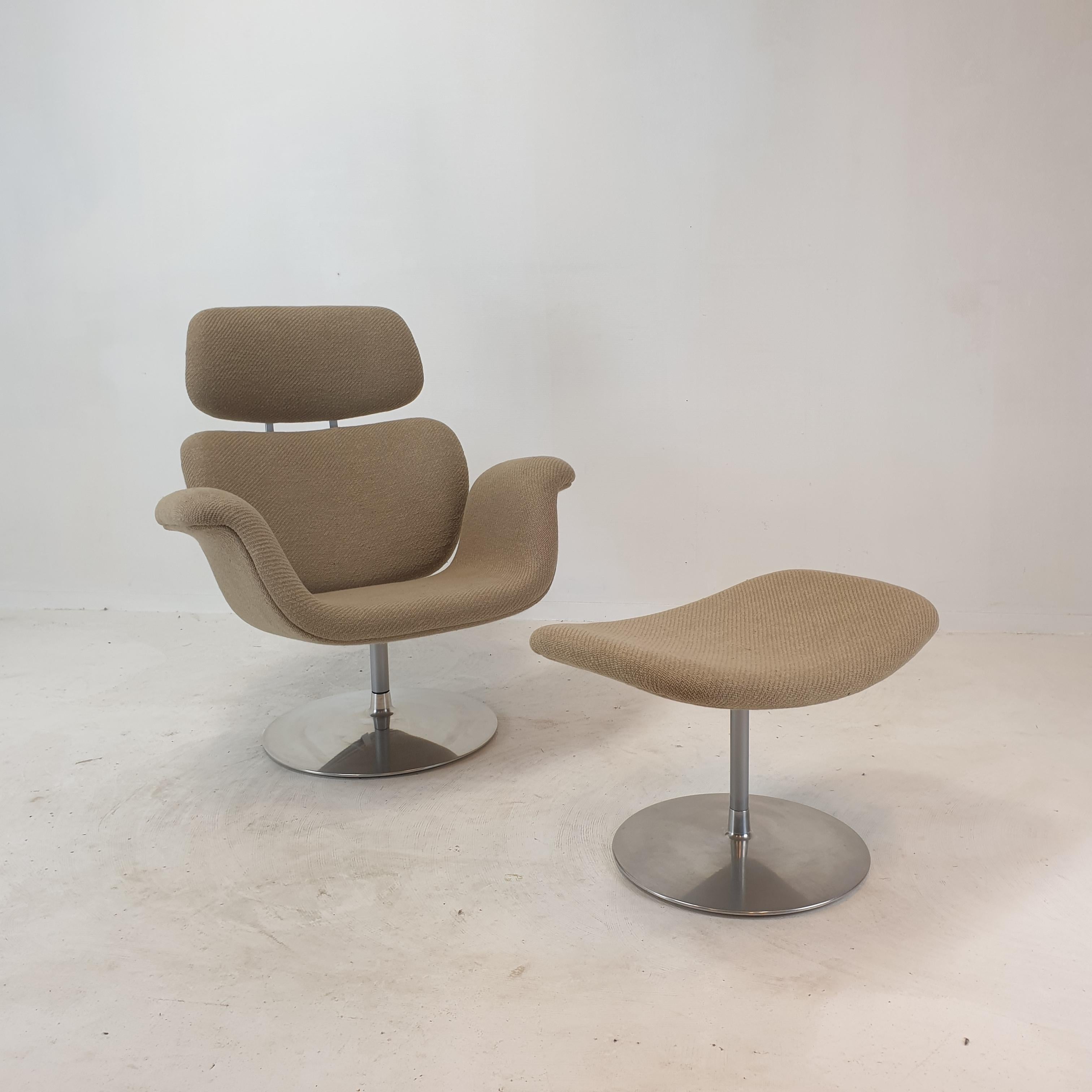 Mid-Century Modern Big Tulip Chair and Ottoman by Pierre Paulin for Artifort, 1980s For Sale