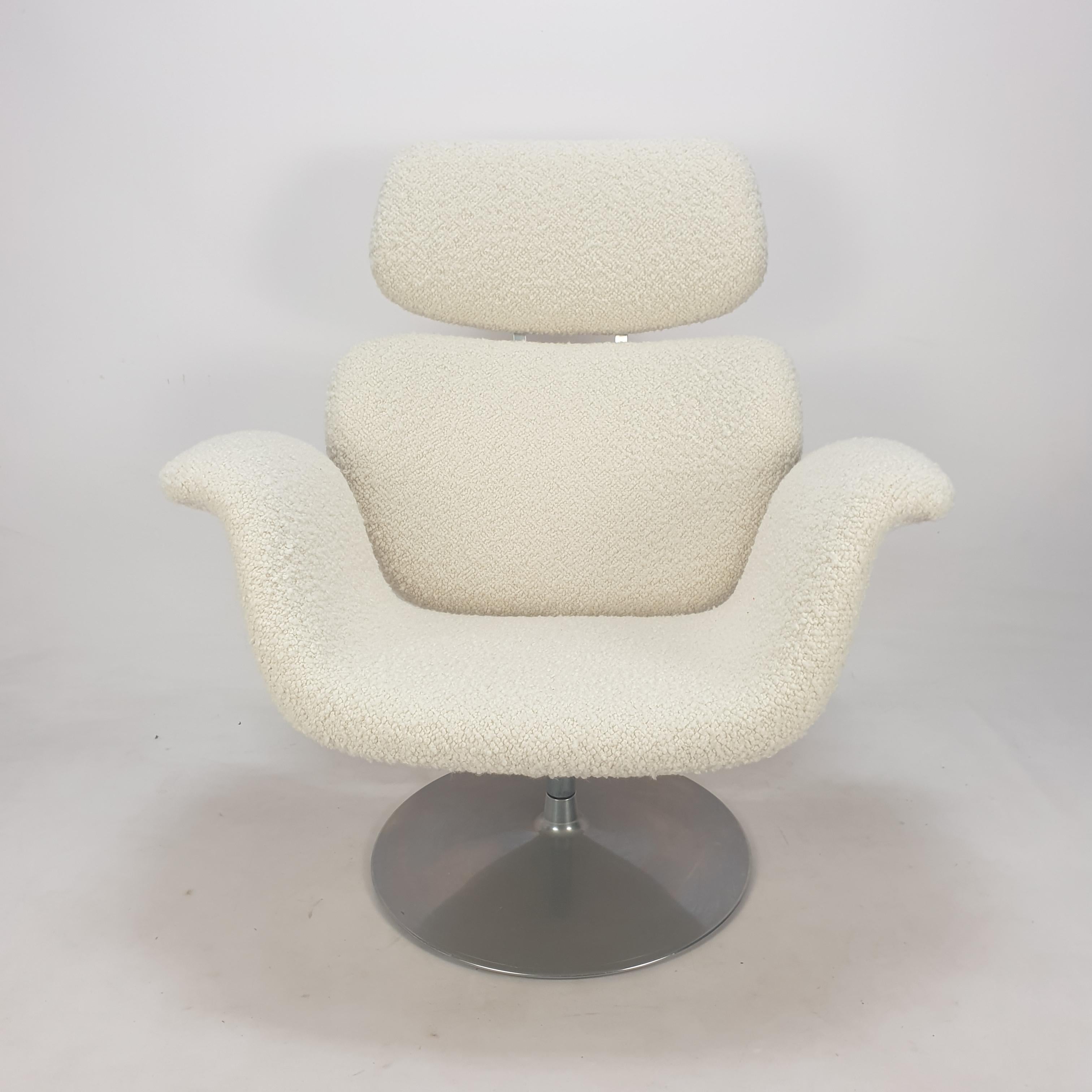 Woven Big Tulip Chair and Ottoman by Pierre Paulin for Artifort, 1980s For Sale