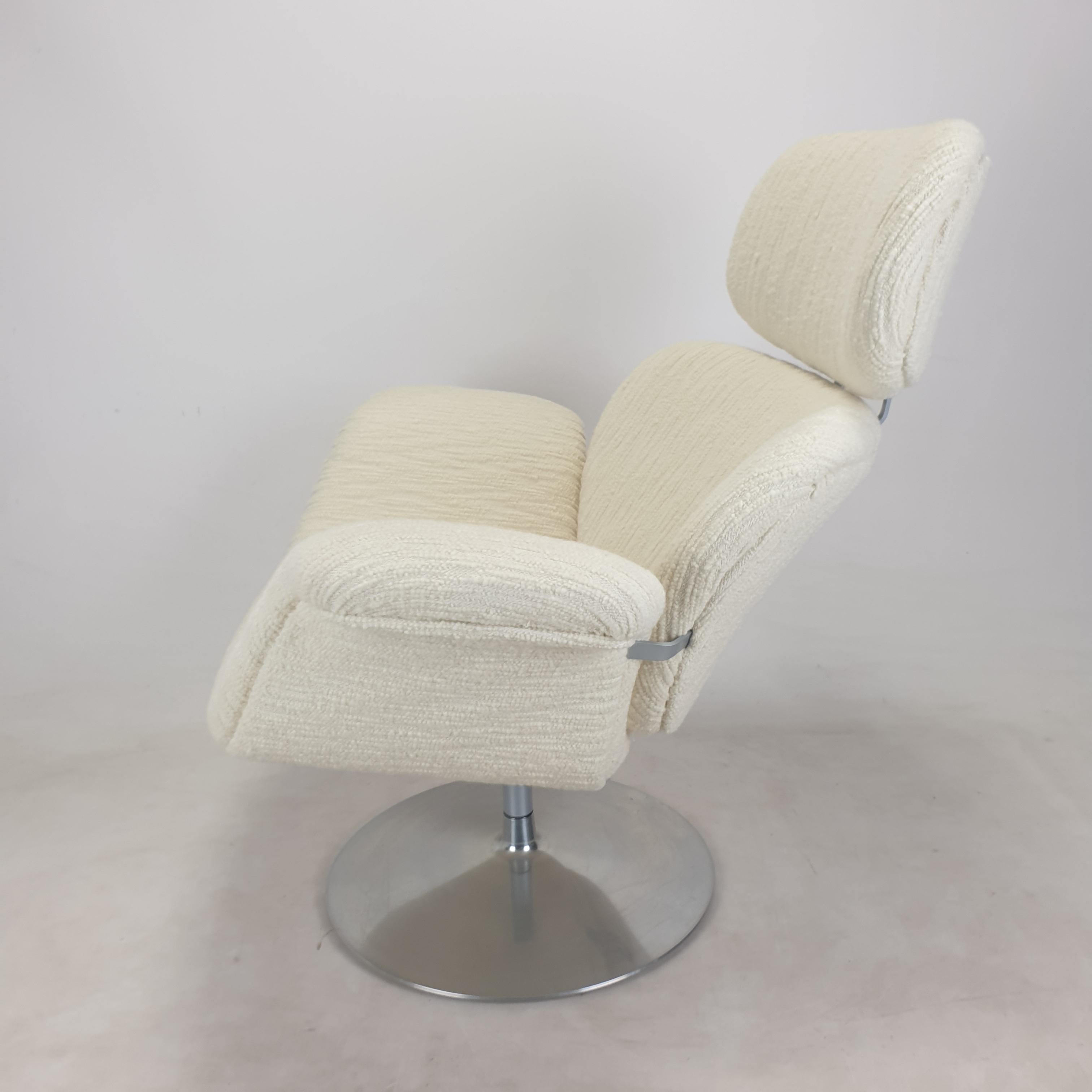 Woven Big Tulip Chair and Ottoman by Pierre Paulin for Artifort, 1980s For Sale
