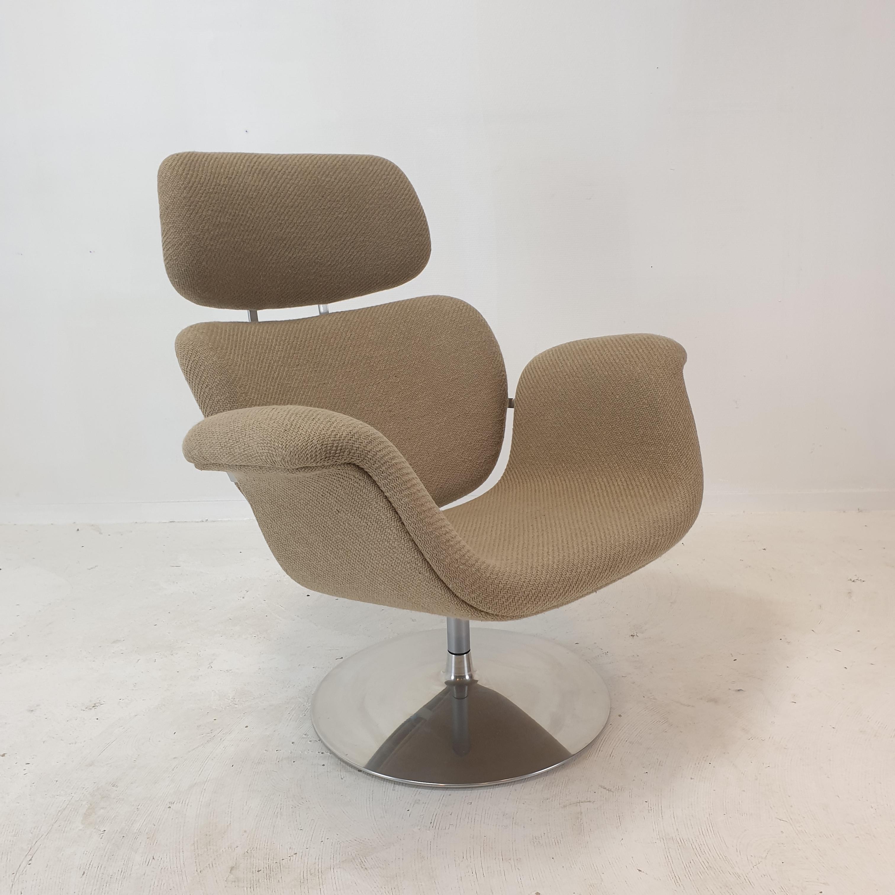 Woven Big Tulip Chair and Ottoman by Pierre Paulin for Artifort, 1980s For Sale