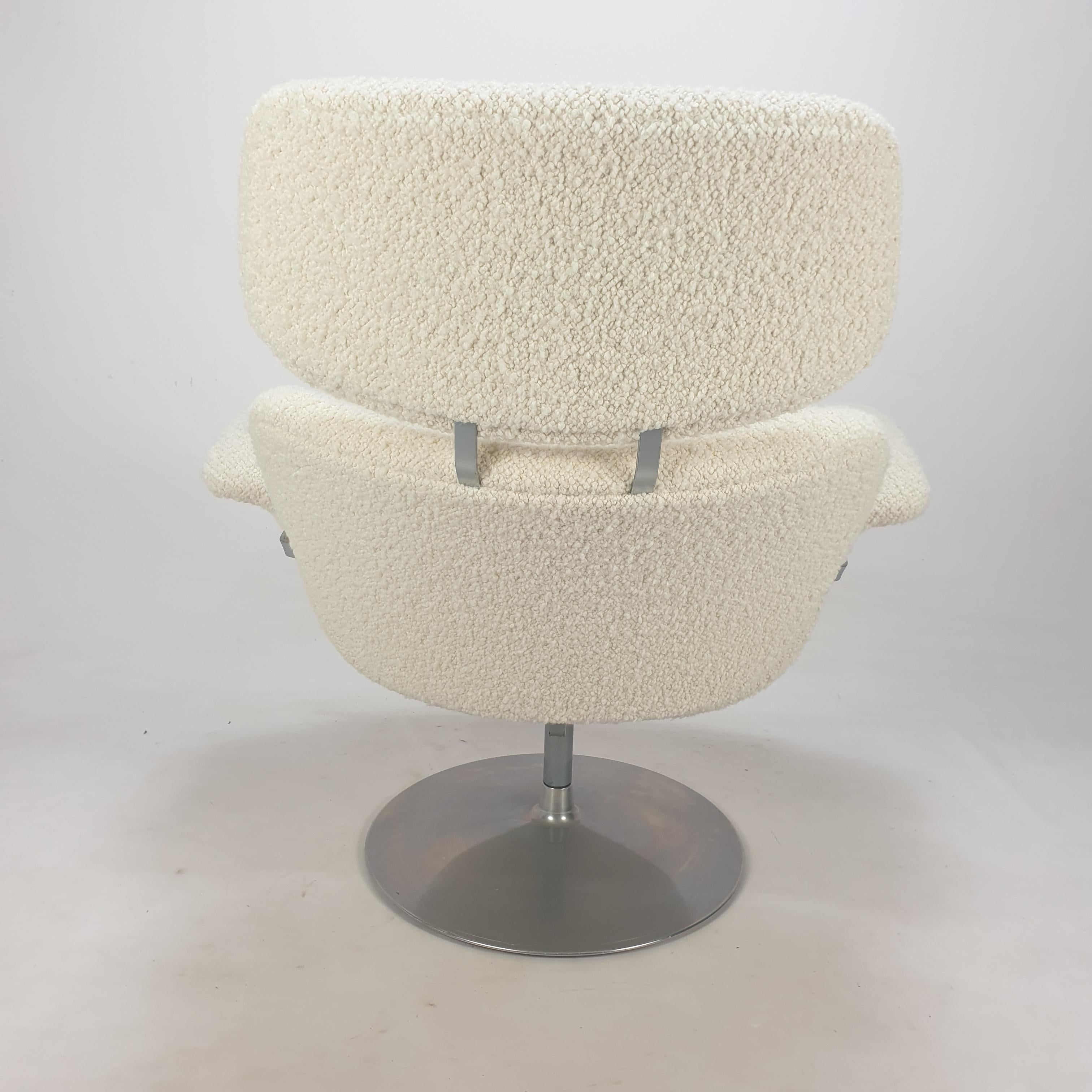Fabric Big Tulip Chair and Ottoman by Pierre Paulin for Artifort, 1980s For Sale