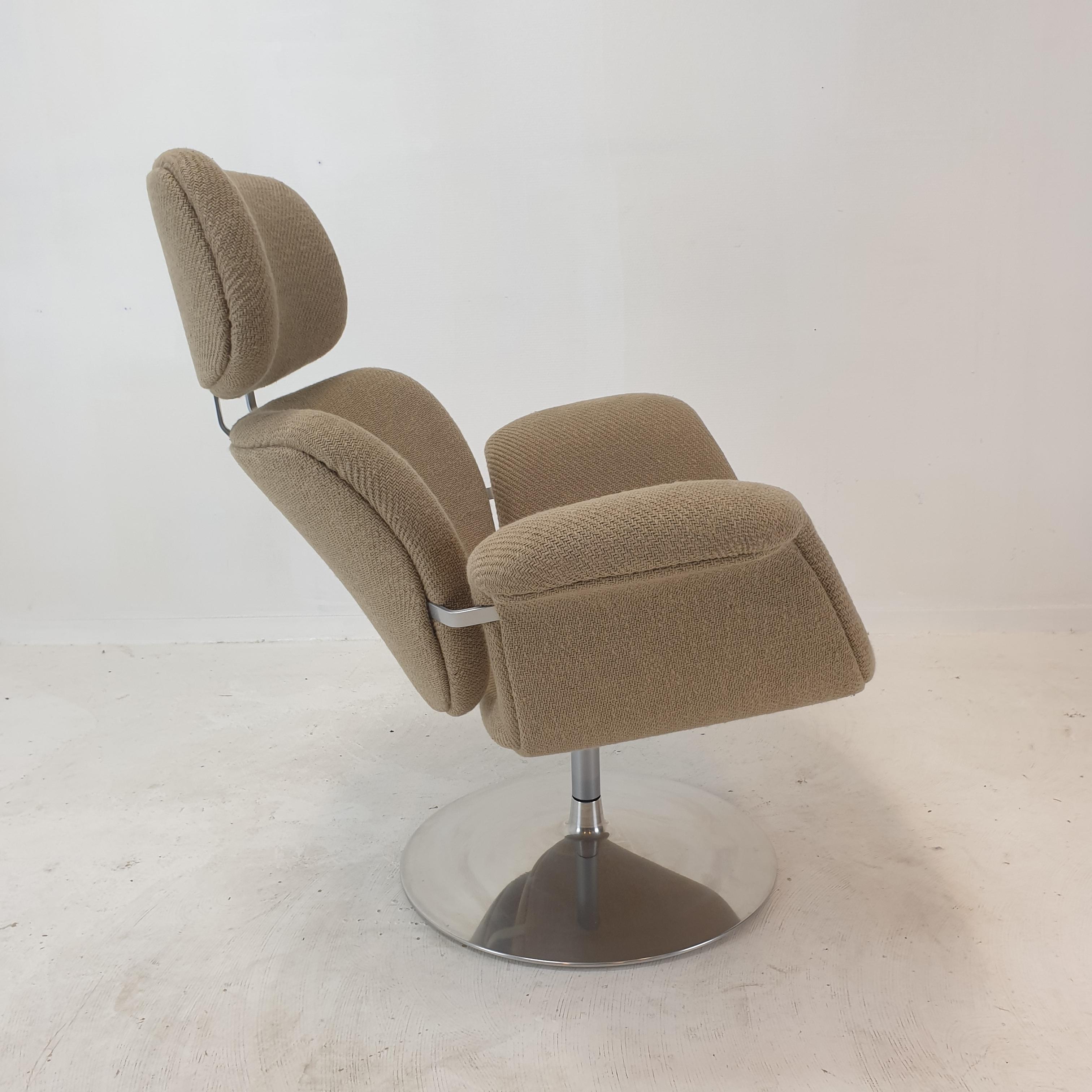 Metal Big Tulip Chair and Ottoman by Pierre Paulin for Artifort, 1980s For Sale