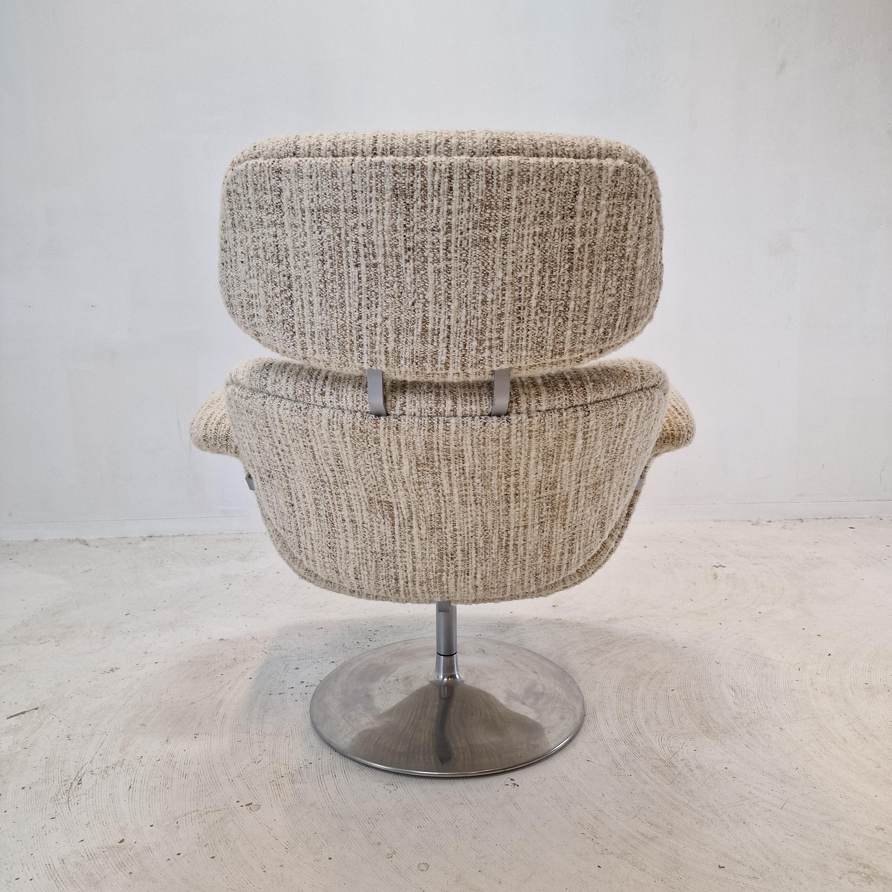 Metal Big Tulip Chair and Ottoman by Pierre Paulin for Artifort, 1980s For Sale